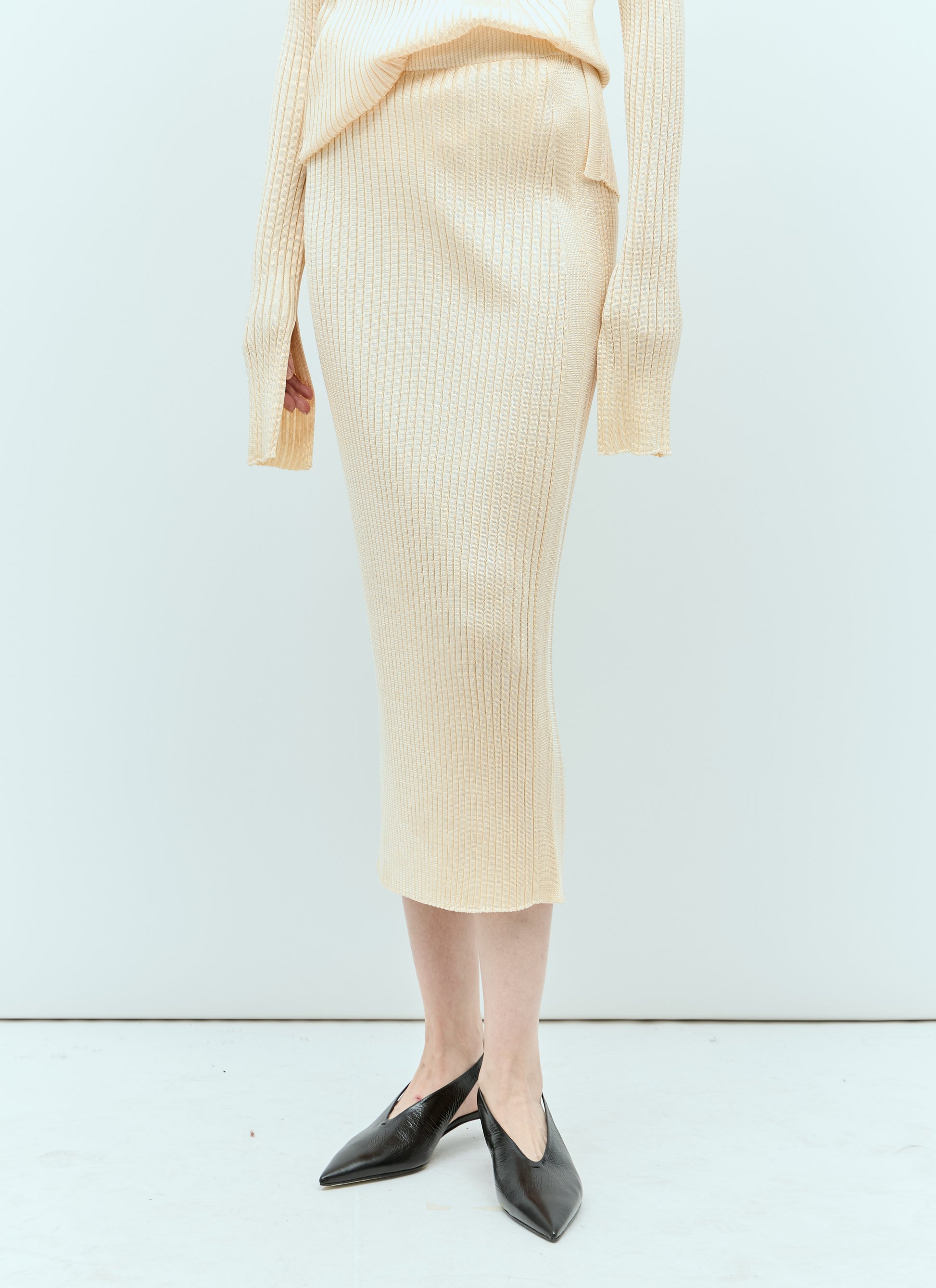 Jil Sander Women Rib Knit Midi Skirt JIL SANDER