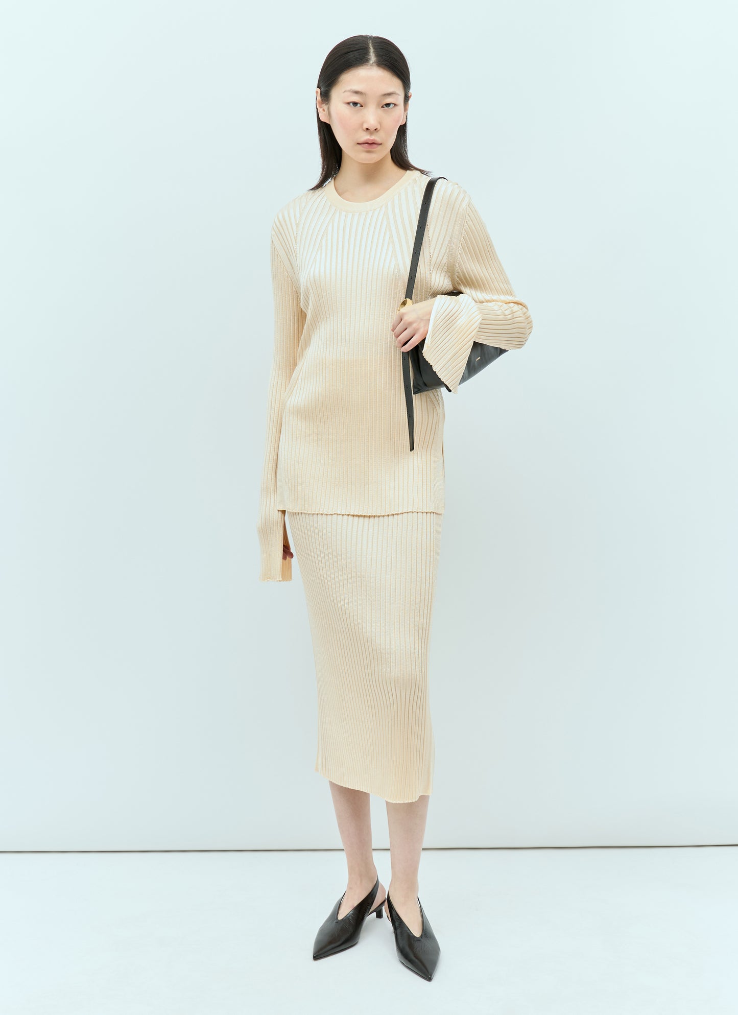 Jil Sander Women Rib Knit Midi Skirt JIL SANDER