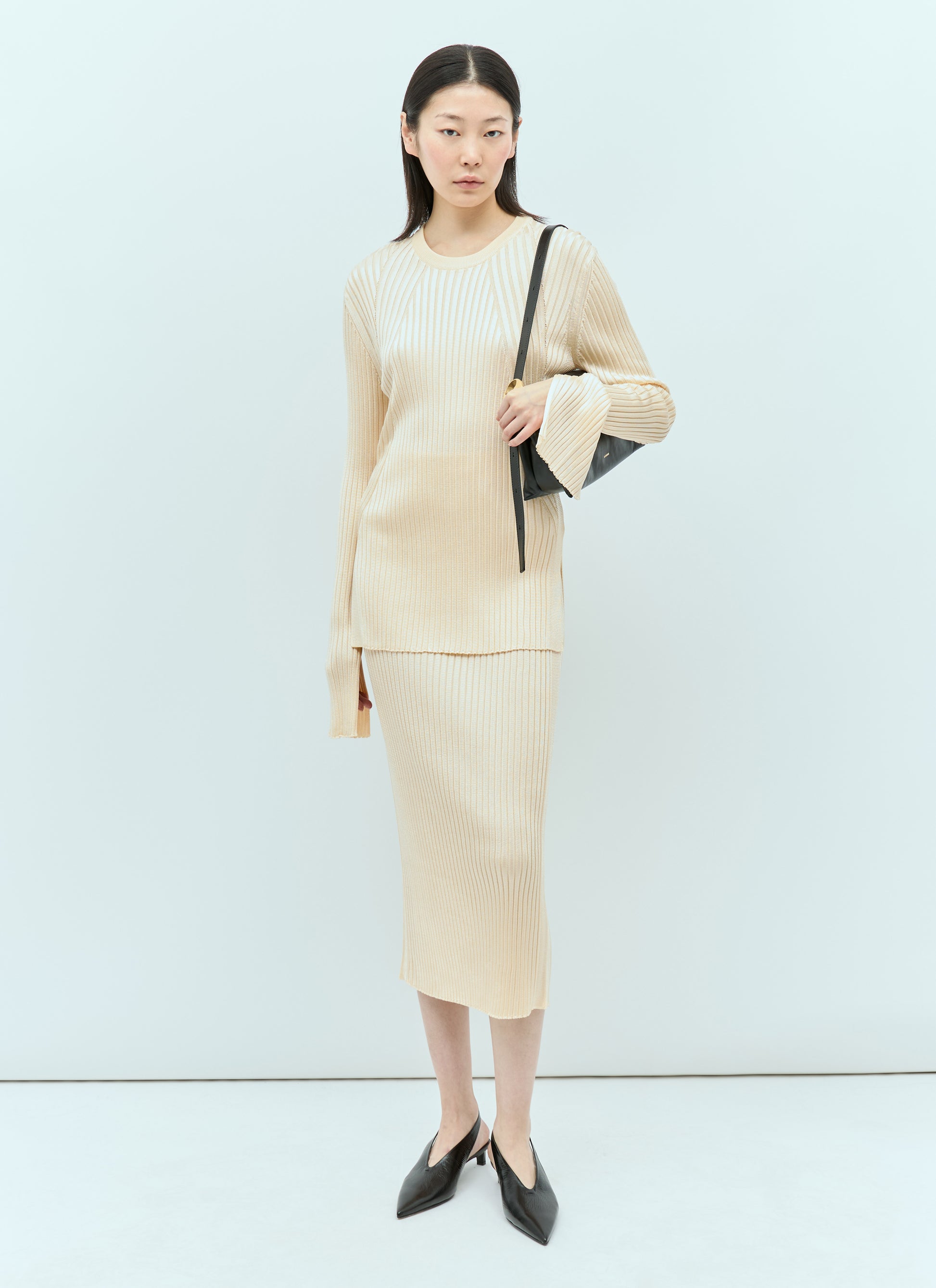 Jil Sander Women Rib Knit Midi Skirt JIL SANDER