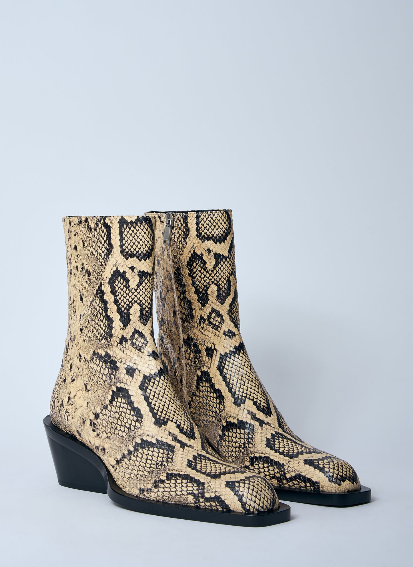Jil Sander Women Snakeskin Embossed Leather Boots JIL SANDER