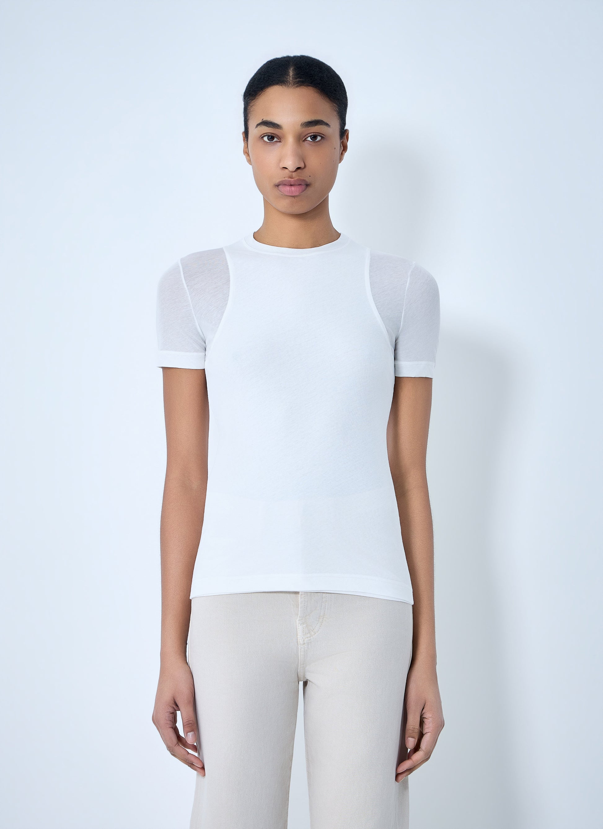 Jil Sander Women Crew Neck Fitted T-Shirt JIL SANDER