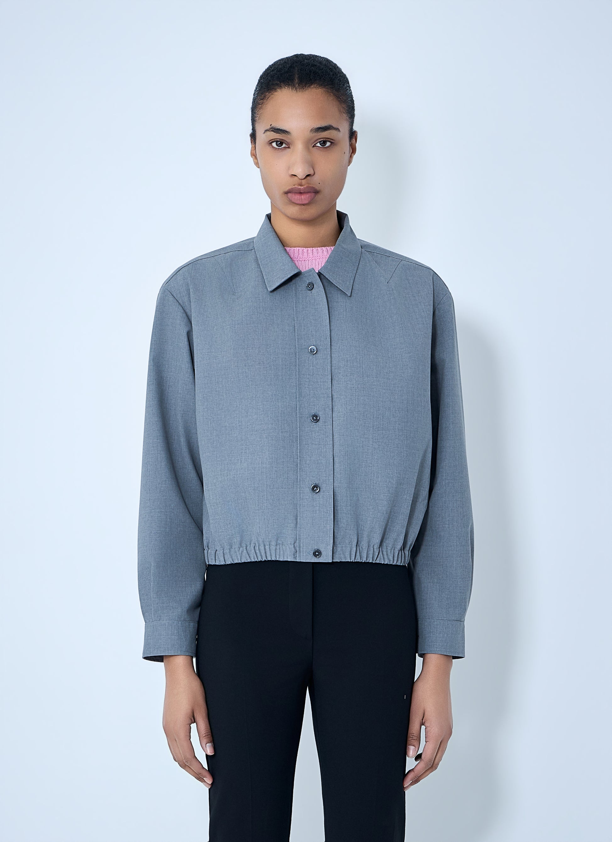 Jil Sander Women Cotton Poplin Cropped Shirt JIL SANDER