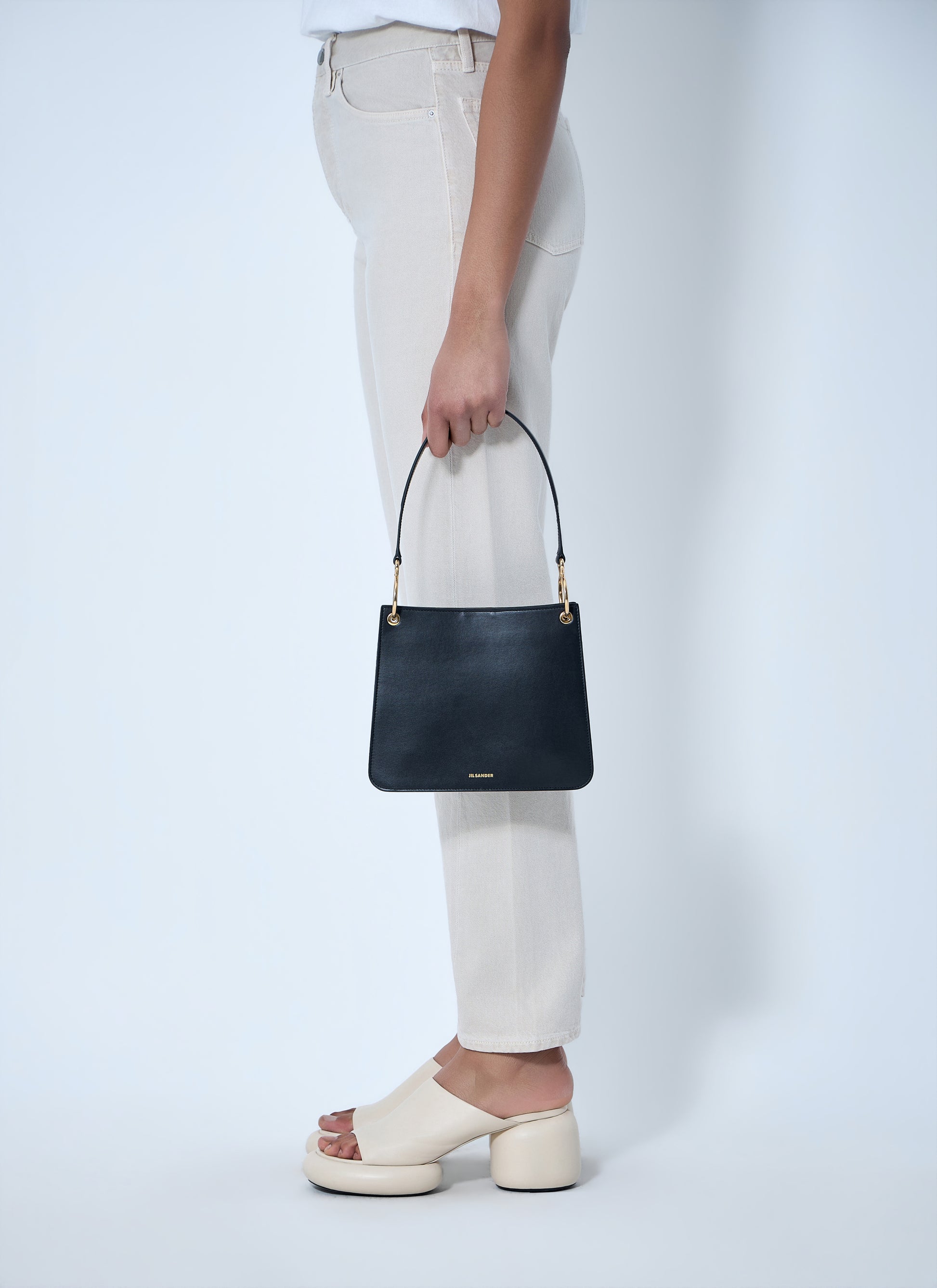Jil Sander Women Structured Leather Shoulder Bag JIL SANDER