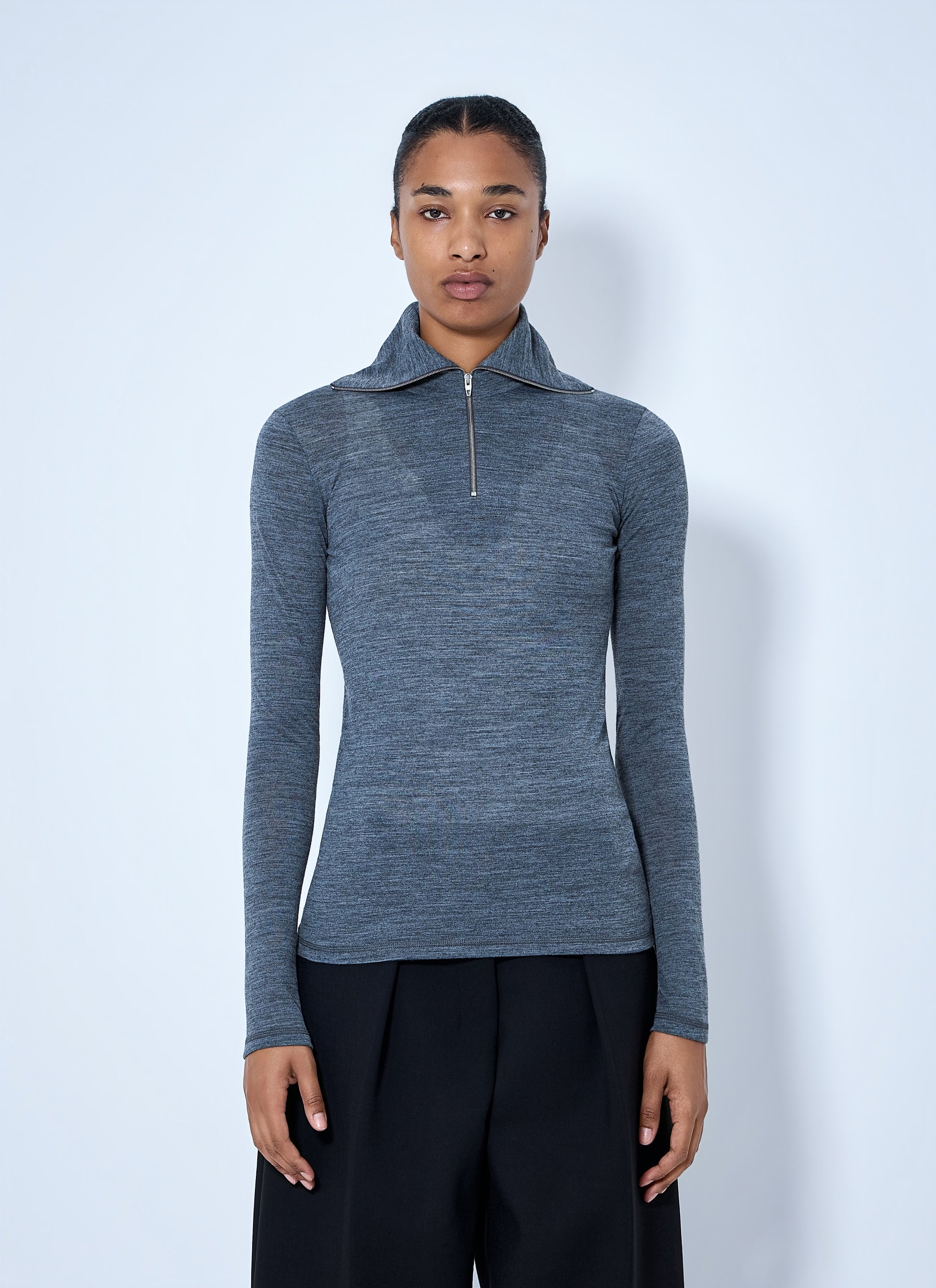 Jil Sander Women Quarter-Zip Long Sleeve Top JIL SANDER