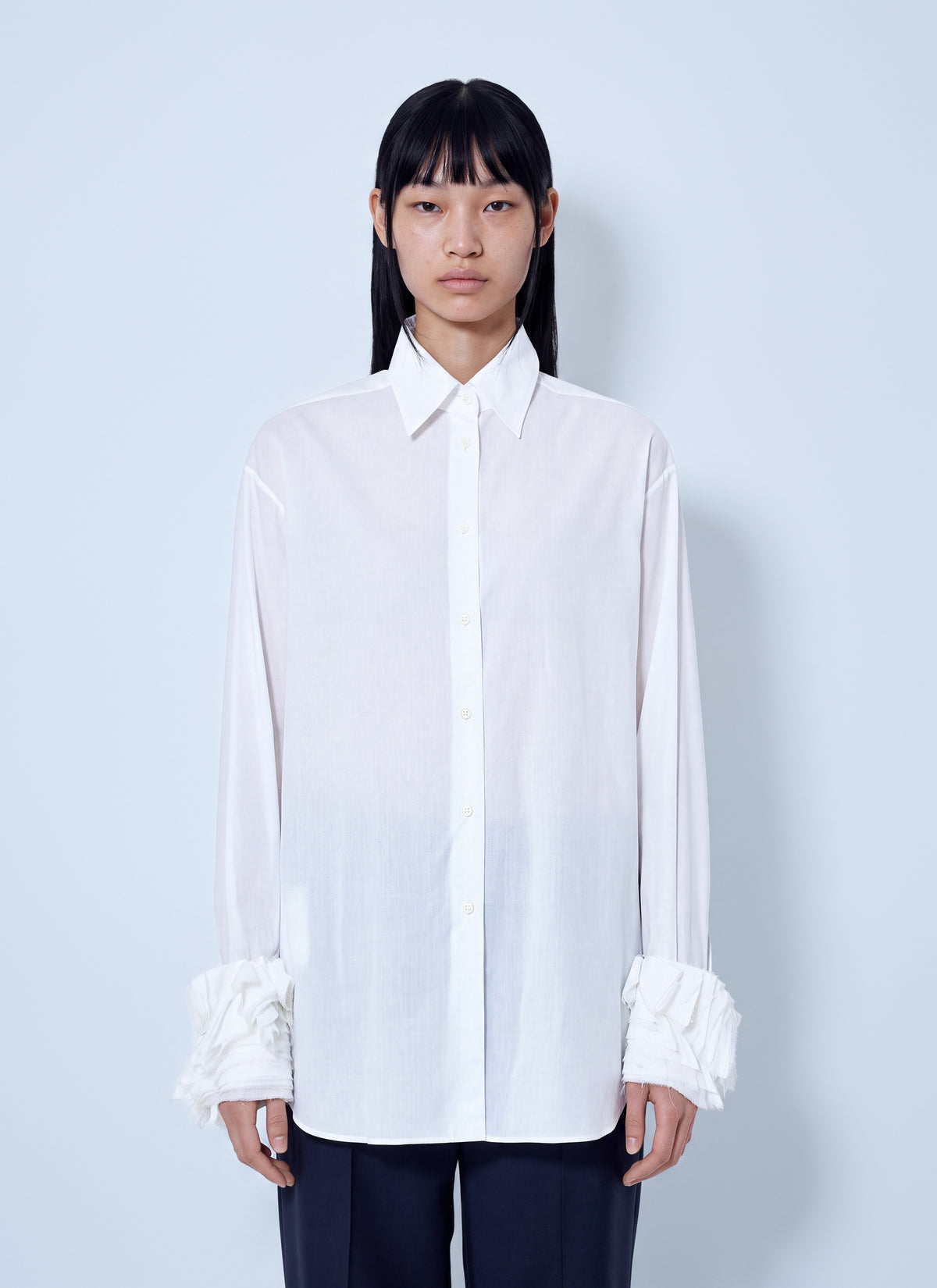Jil Sander Women Cotton Shirt With Decoratively Finished Cuffs JIL SANDER