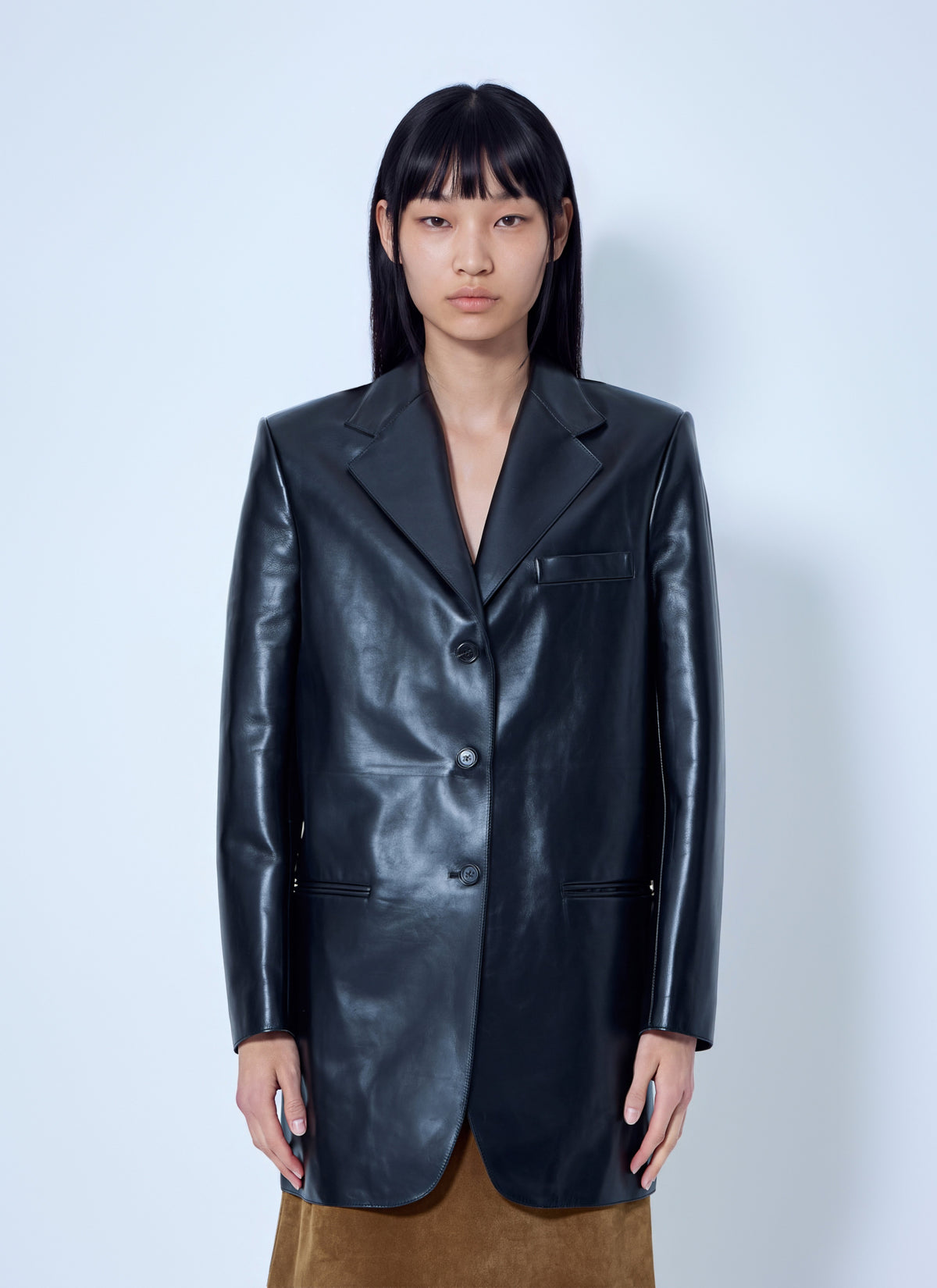 Jil Sander Women Single-Breasted Leather Blazer JIL SANDER