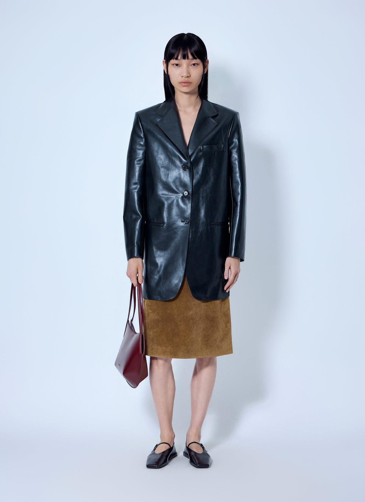 Jil Sander Women Single-Breasted Leather Blazer JIL SANDER