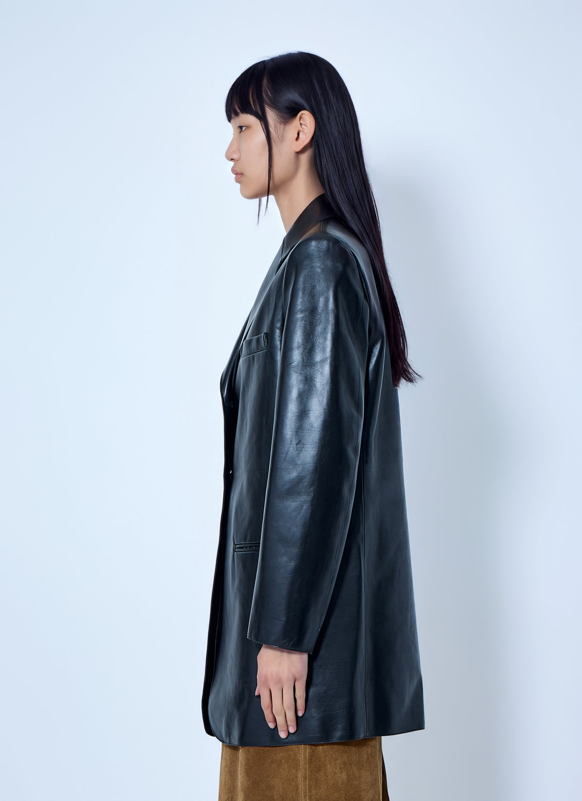 Jil Sander Women Single-Breasted Leather Blazer JIL SANDER
