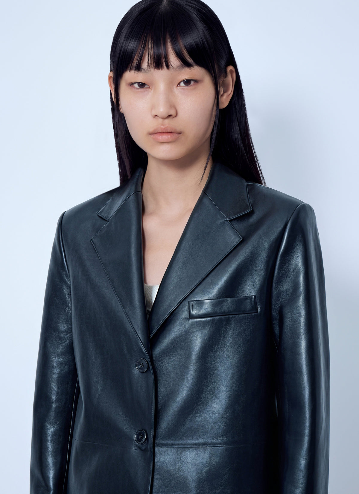 Jil Sander Women Single-Breasted Leather Blazer JIL SANDER