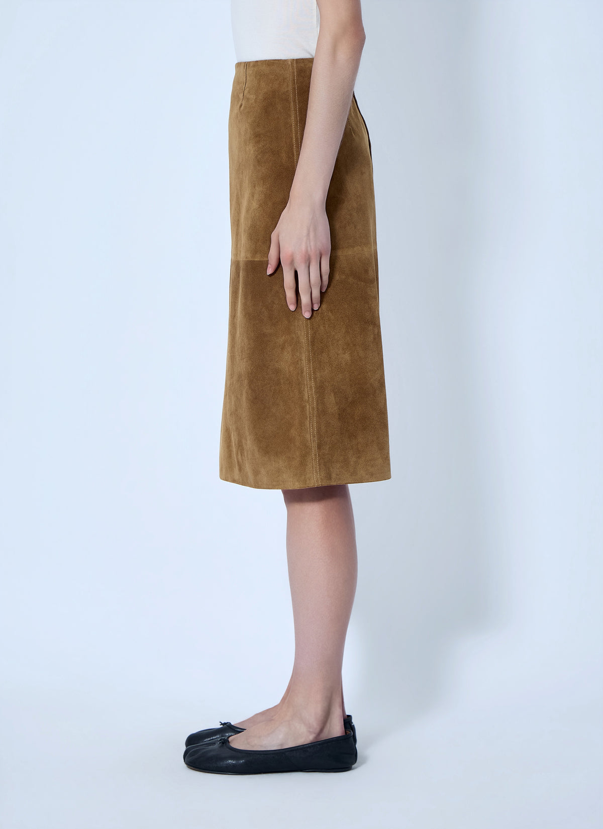 Jil Sander Women Panelled Suede Midi Skirt JIL SANDER