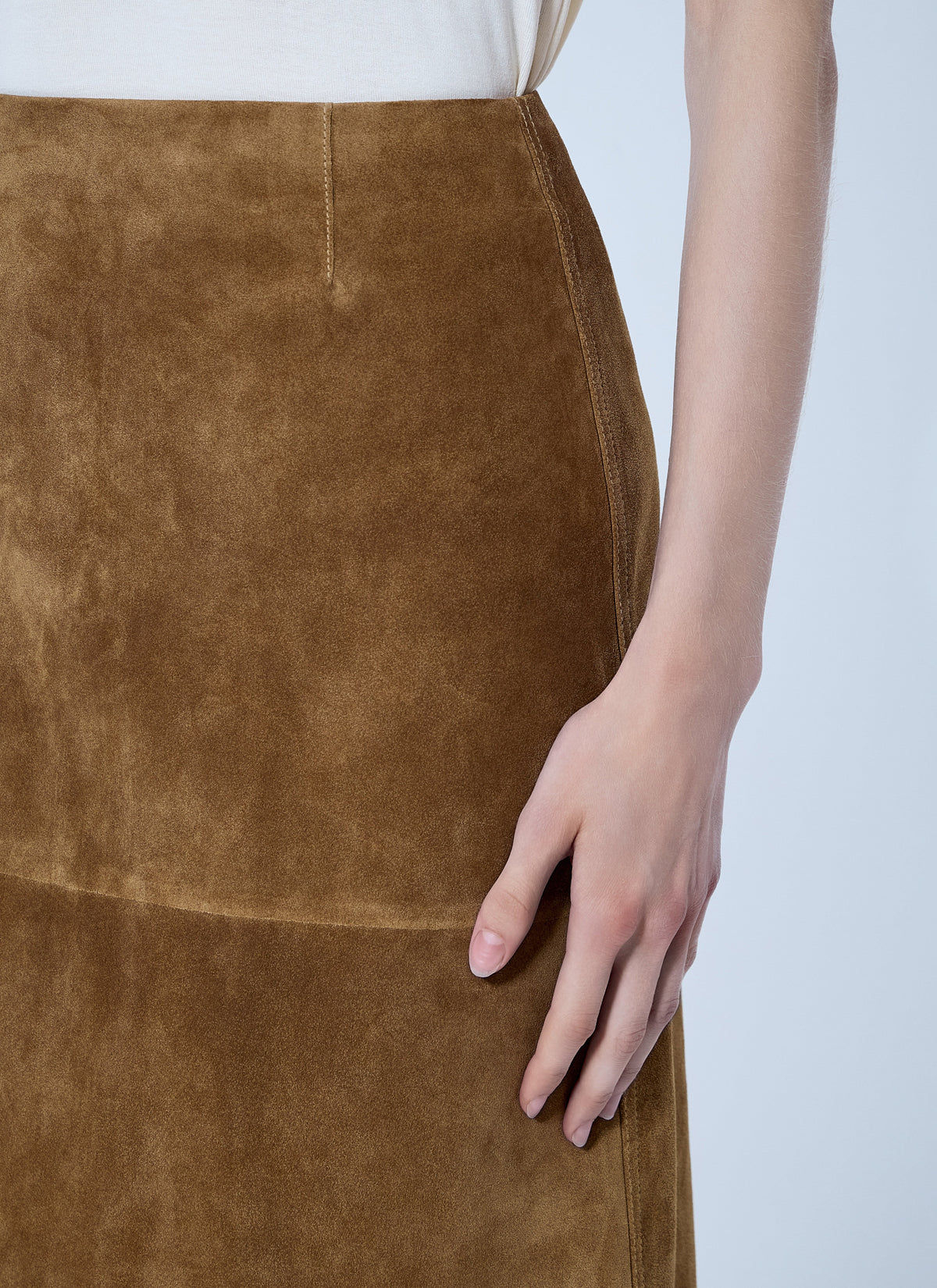 Jil Sander Women Panelled Suede Midi Skirt JIL SANDER