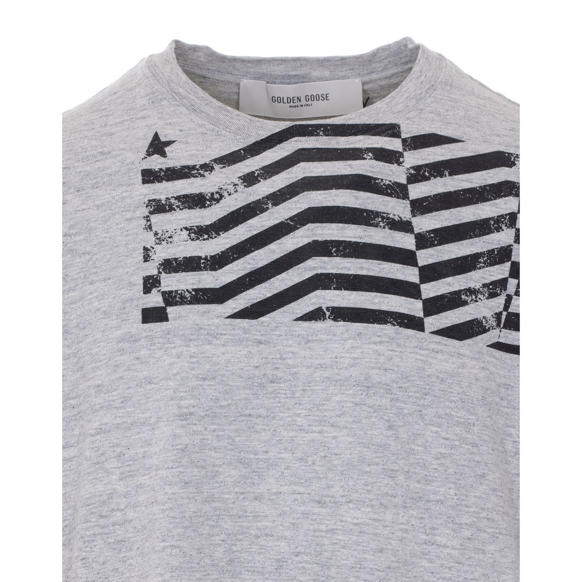 Golden Goose Men Journey T-Shirt With Flag Print GOLDEN GOOSE