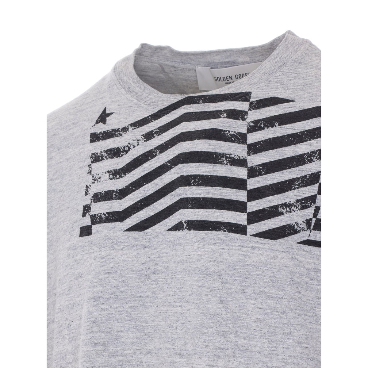 Golden Goose Men Journey T-Shirt With Flag Print GOLDEN GOOSE