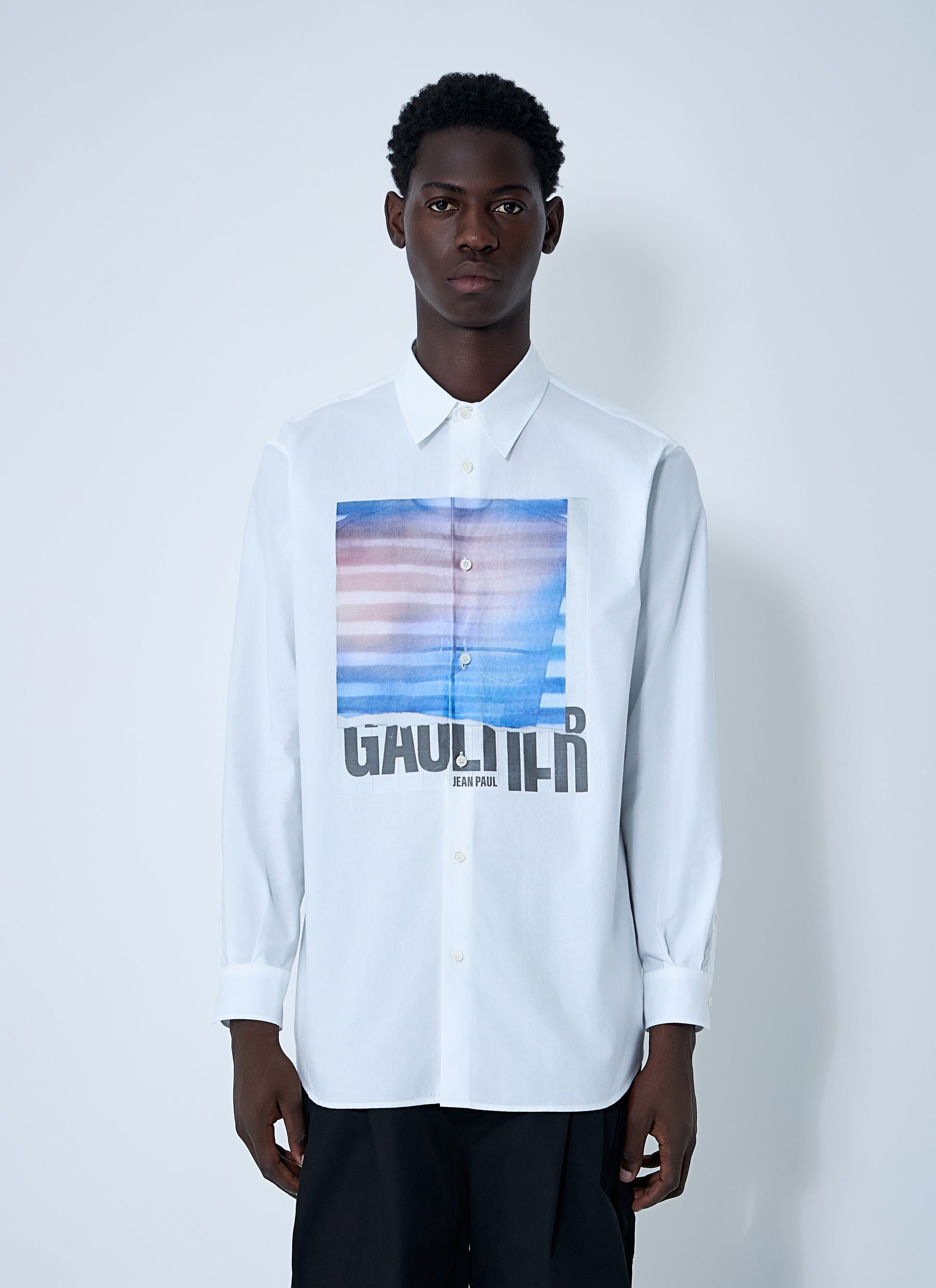 Jean Paul Gaultier Men Logo Print Button-Down Shirt JEAN PAUL GAULTIER
