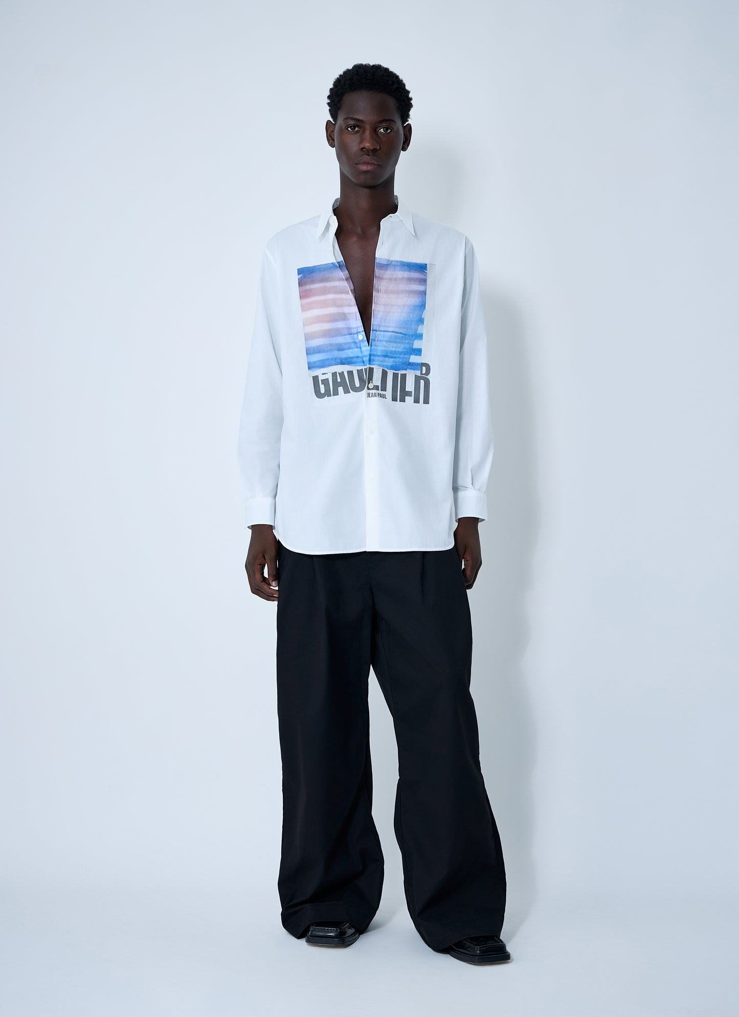 Jean Paul Gaultier Men Logo Print Button-Down Shirt JEAN PAUL GAULTIER
