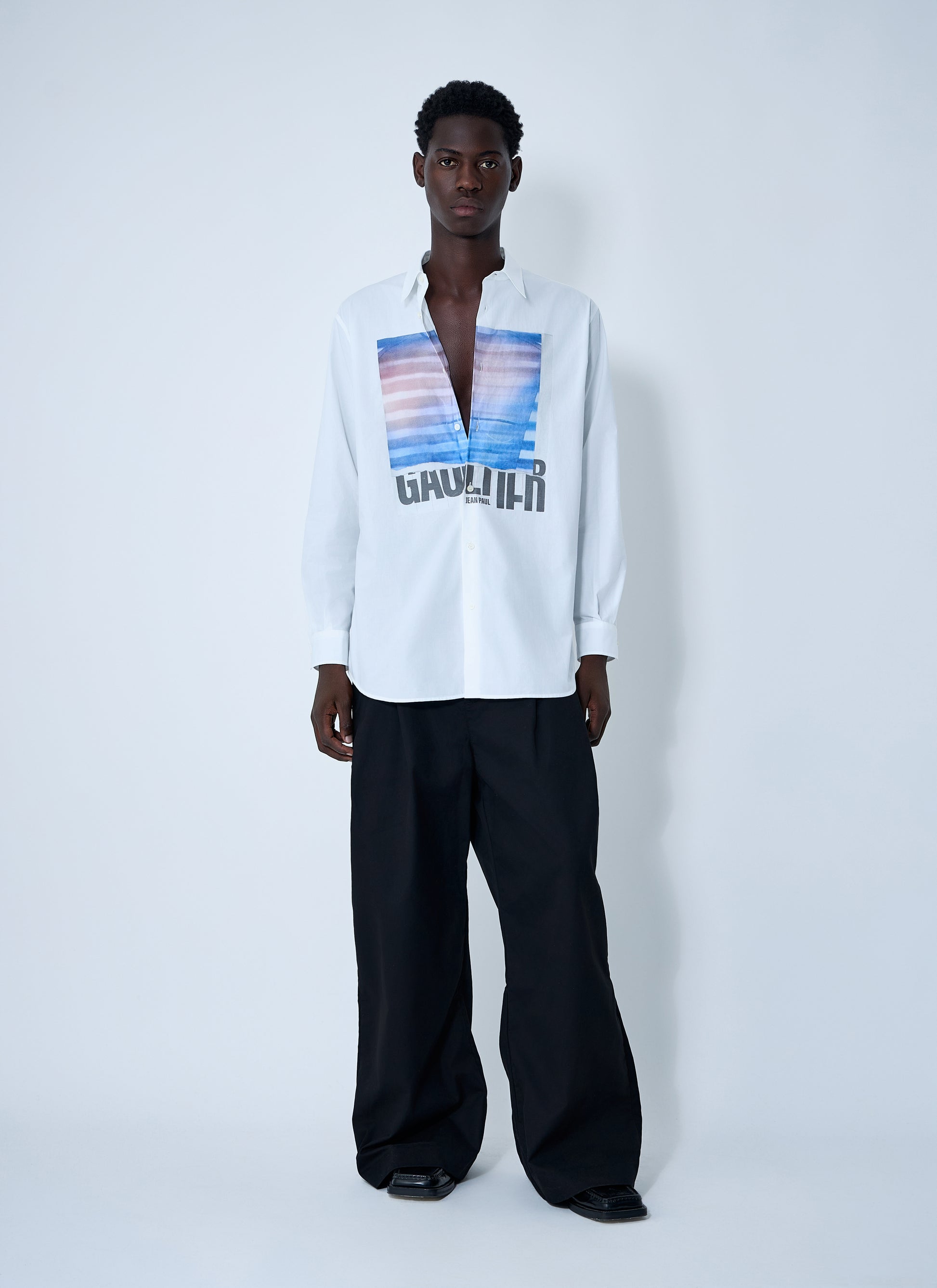 Jean Paul Gaultier Men Logo Print Button-Down Shirt JEAN PAUL GAULTIER