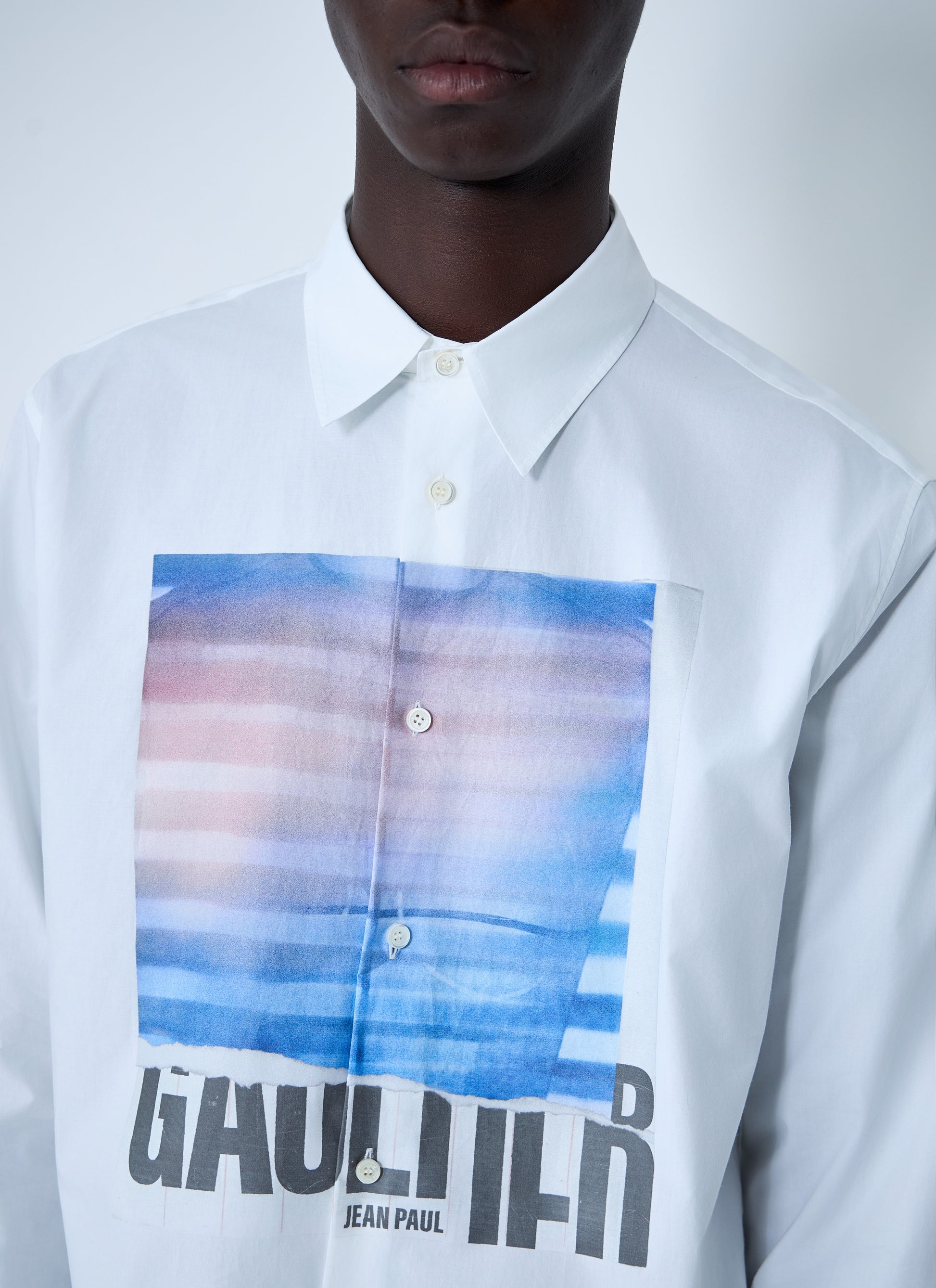 Jean Paul Gaultier Men Logo Print Button-Down Shirt JEAN PAUL GAULTIER