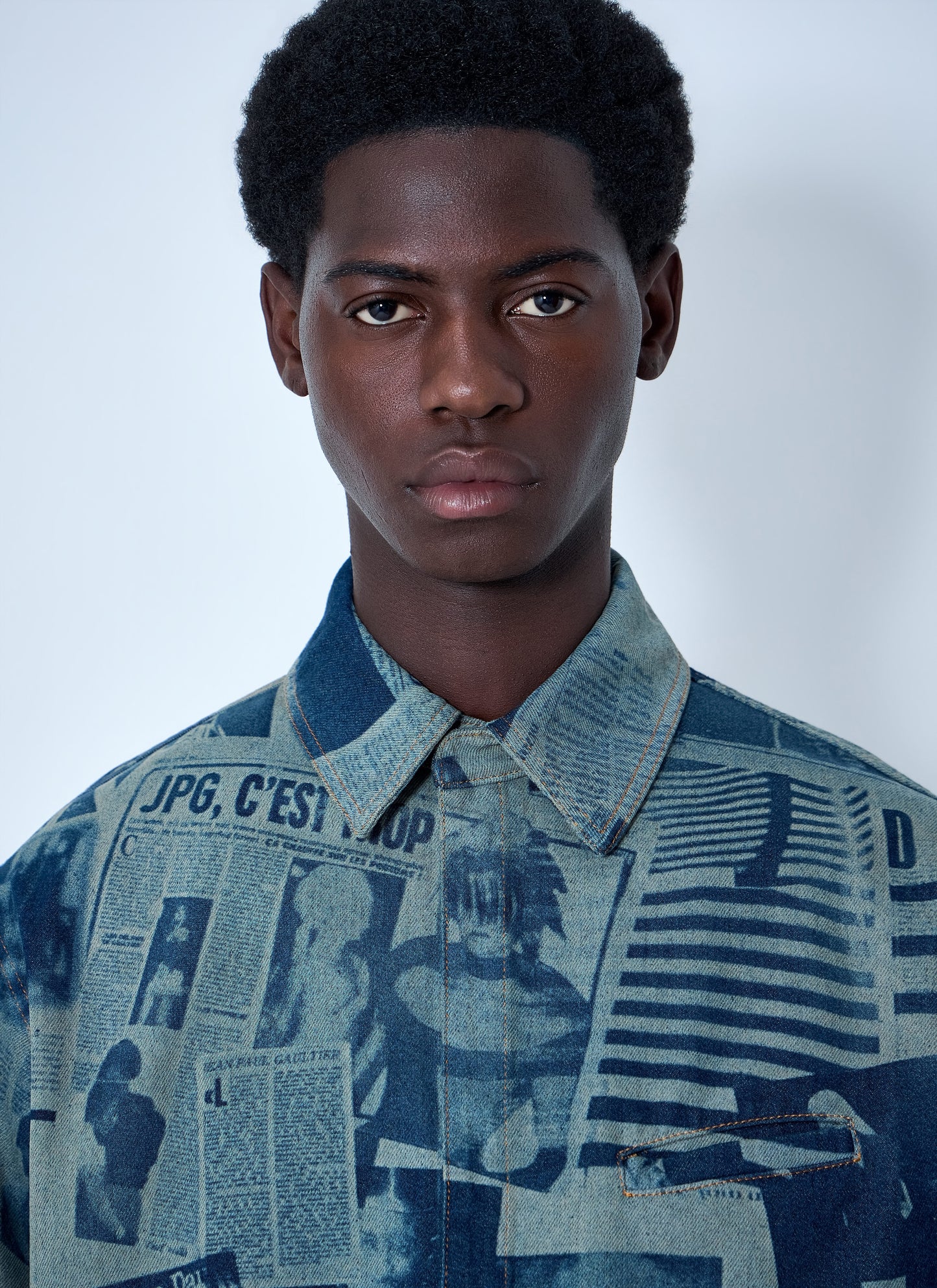 Jean Paul Gaultier Men Printed Cotton Poplin Shirt JEAN PAUL GAULTIER