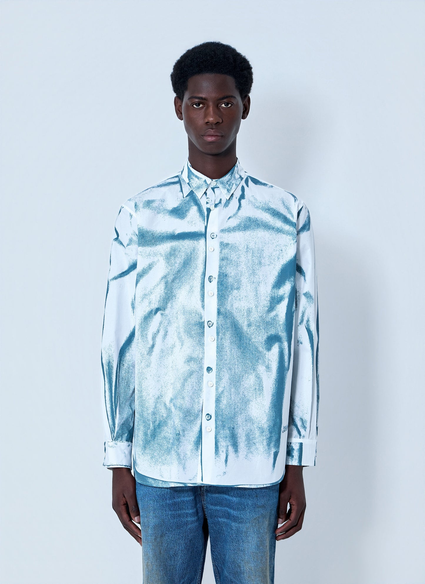 Jean Paul Gaultier Men Abstract Print Button-Down Shirt JEAN PAUL GAULTIER
