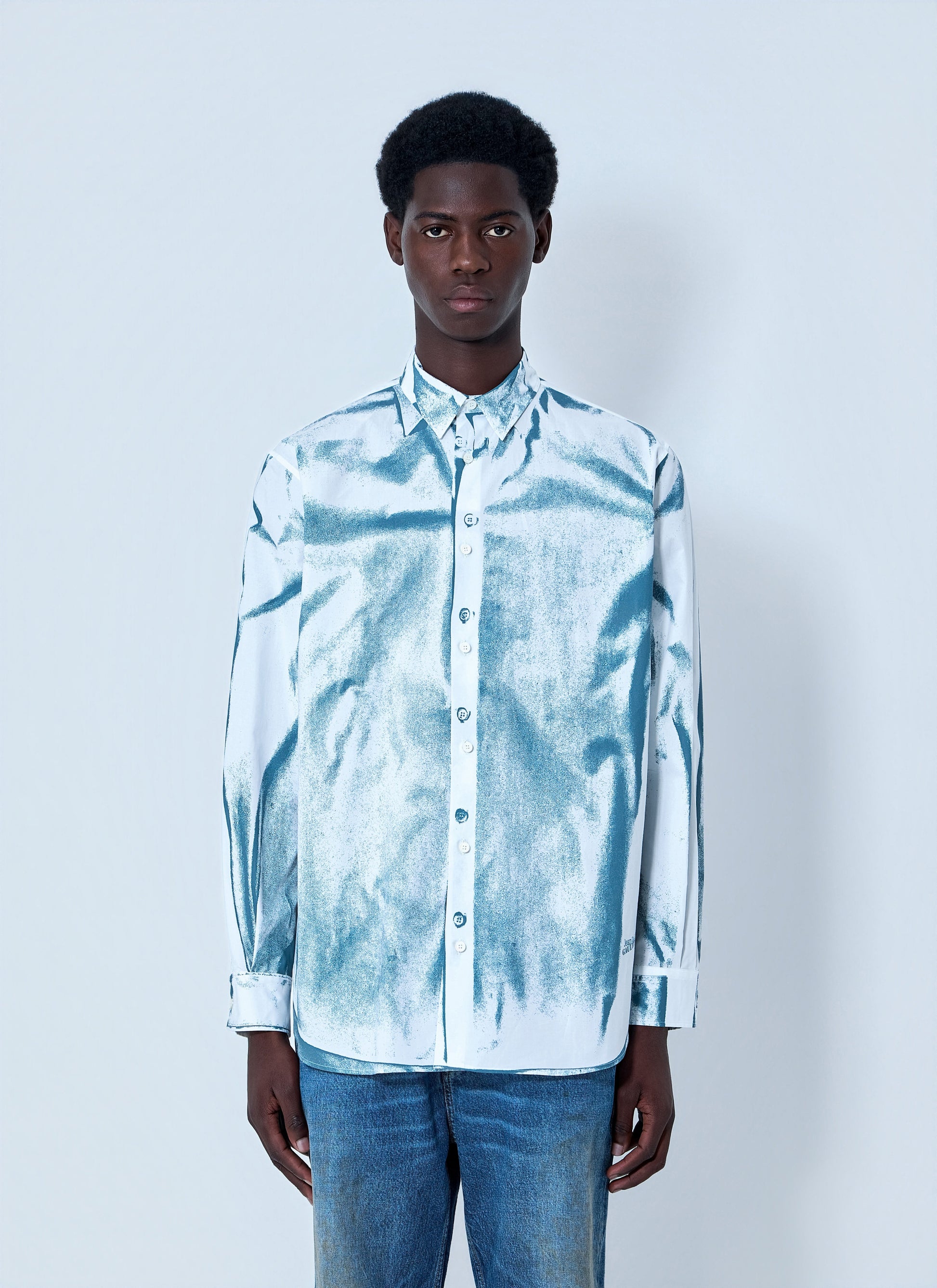 Jean Paul Gaultier Men Abstract Print Button-Down Shirt JEAN PAUL GAULTIER