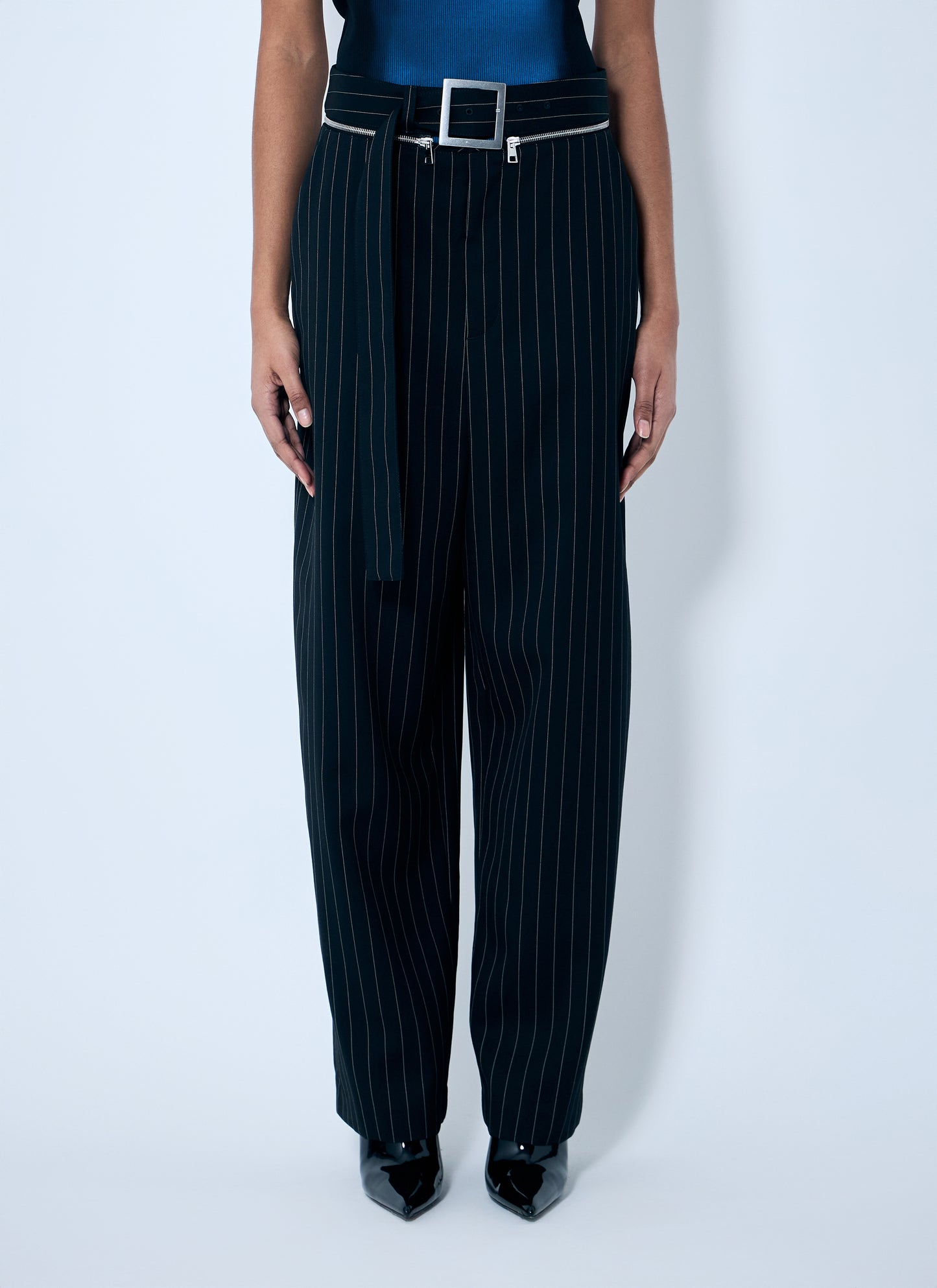 Jean Paul Gaultier Women Pinstripe Wool Pants JEAN PAUL GAULTIER