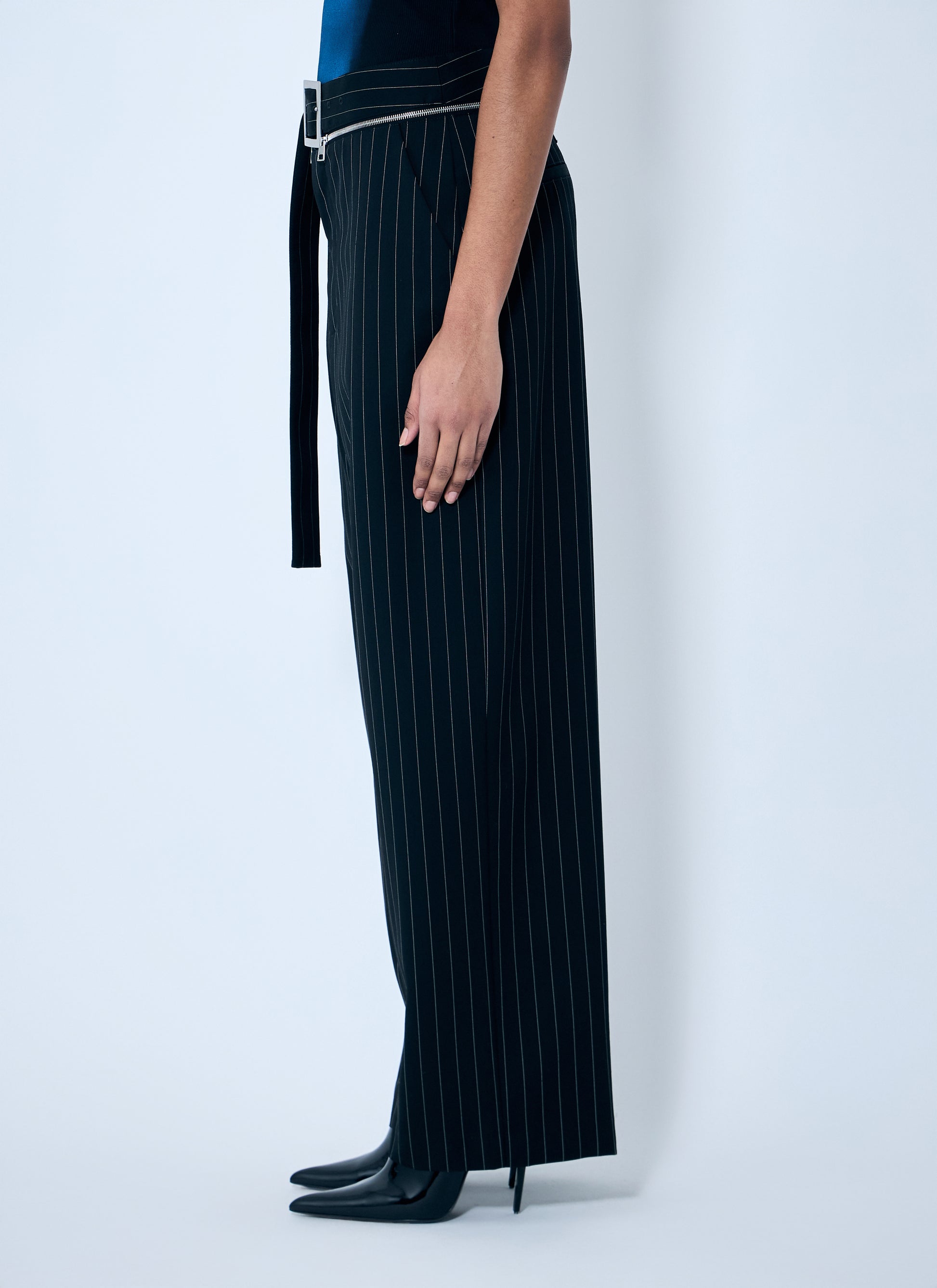 Jean Paul Gaultier Women Pinstripe Wool Pants JEAN PAUL GAULTIER