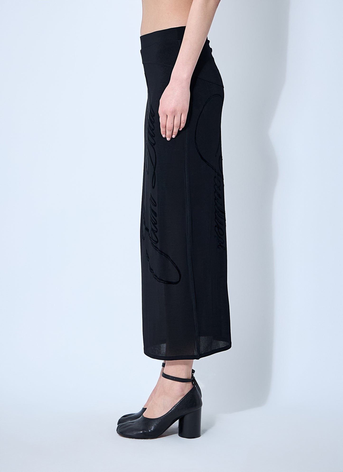 Jean Paul Gaultier Women Mesh Tattoo Midi Skirt JEAN PAUL GAULTIER