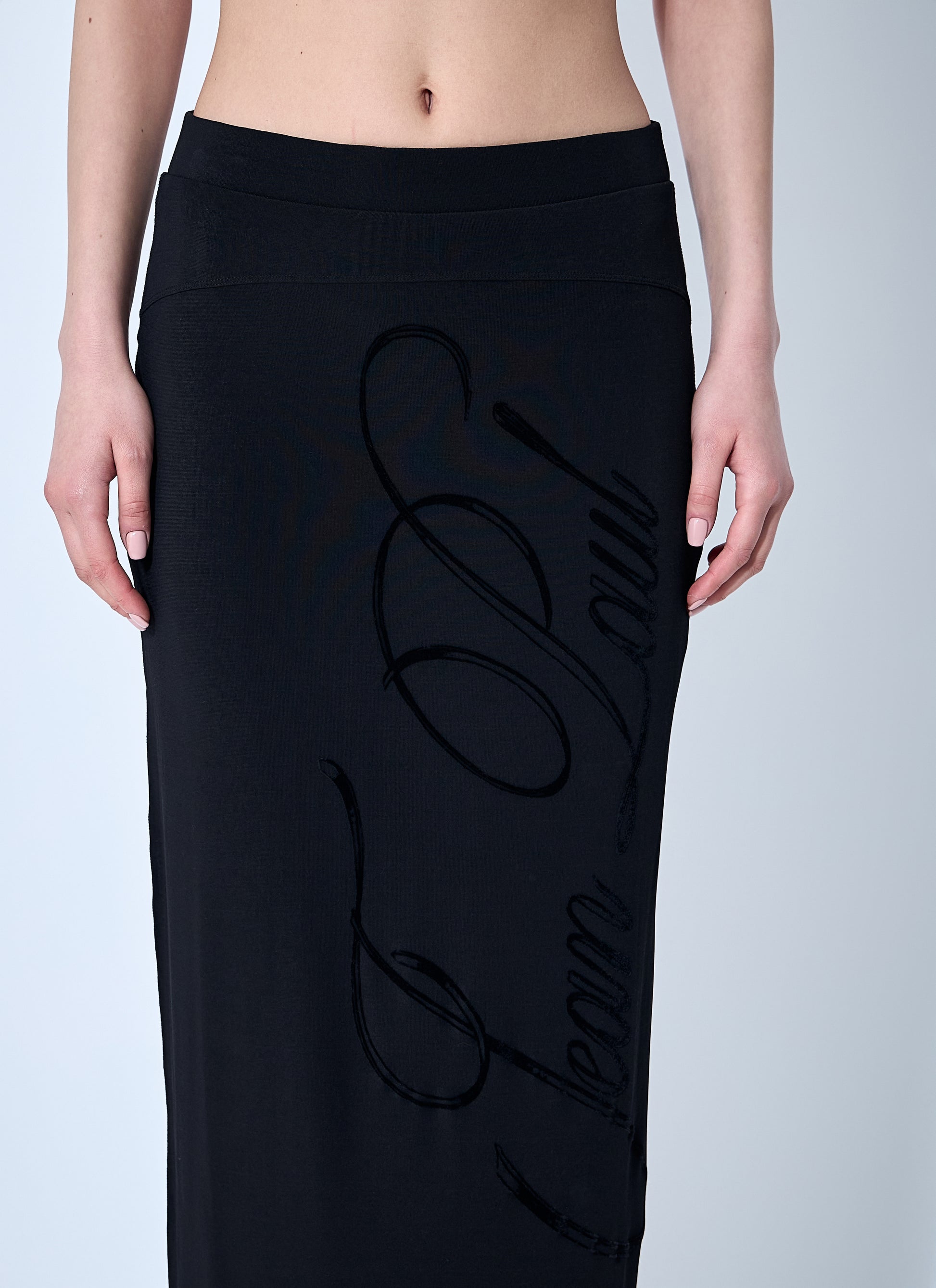 Jean Paul Gaultier Women Mesh Tattoo Midi Skirt JEAN PAUL GAULTIER