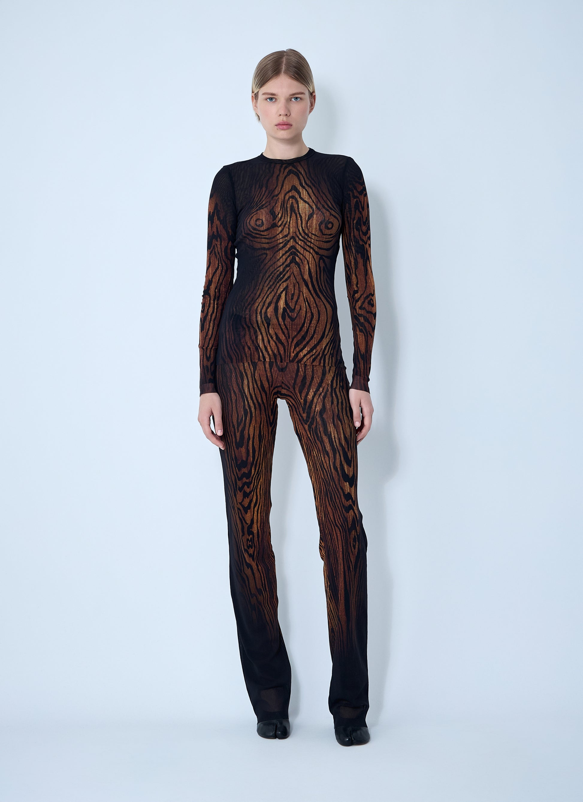 Jean Paul Gaultier Women Wood Mesh Top JEAN PAUL GAULTIER