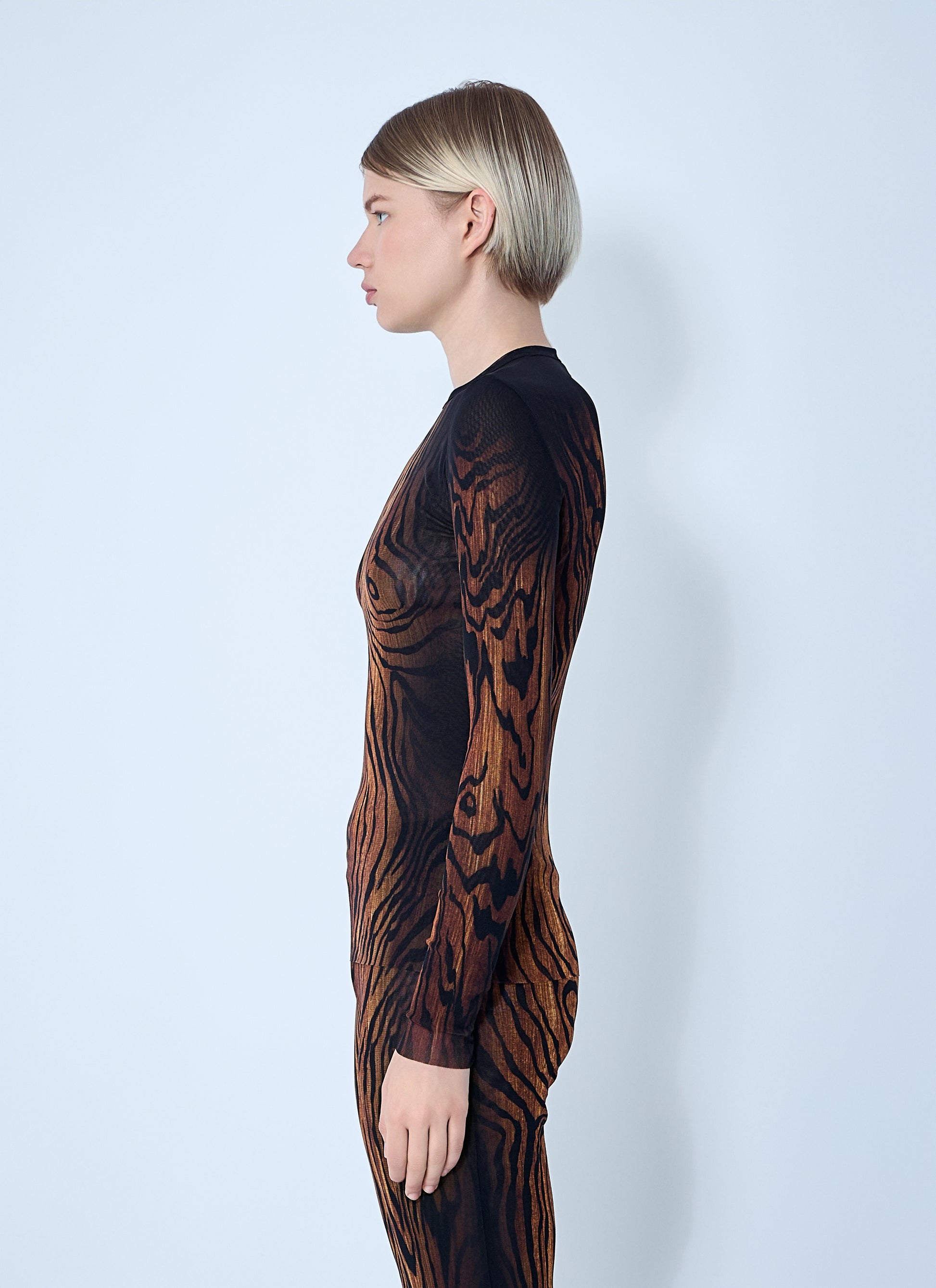 Jean Paul Gaultier Women Wood Mesh Top JEAN PAUL GAULTIER
