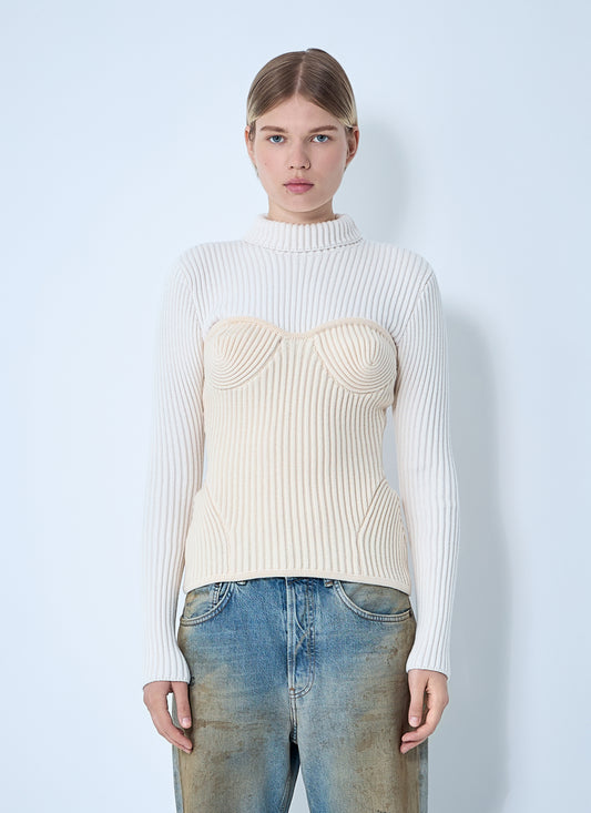 Jean Paul Gaultier Women Ribbed Wool Sweater JEAN PAUL GAULTIER