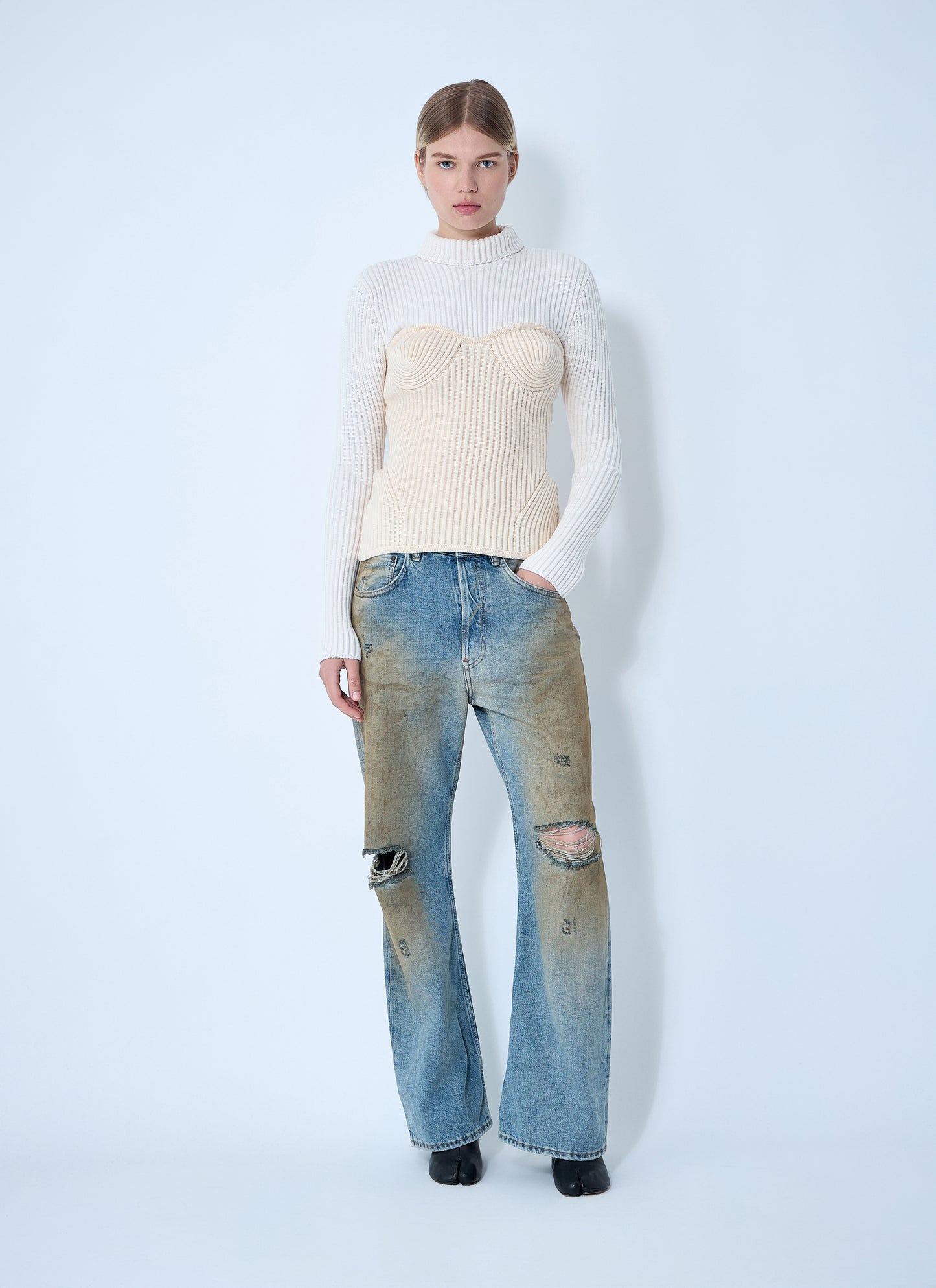 Jean Paul Gaultier Women Ribbed Wool Sweater JEAN PAUL GAULTIER