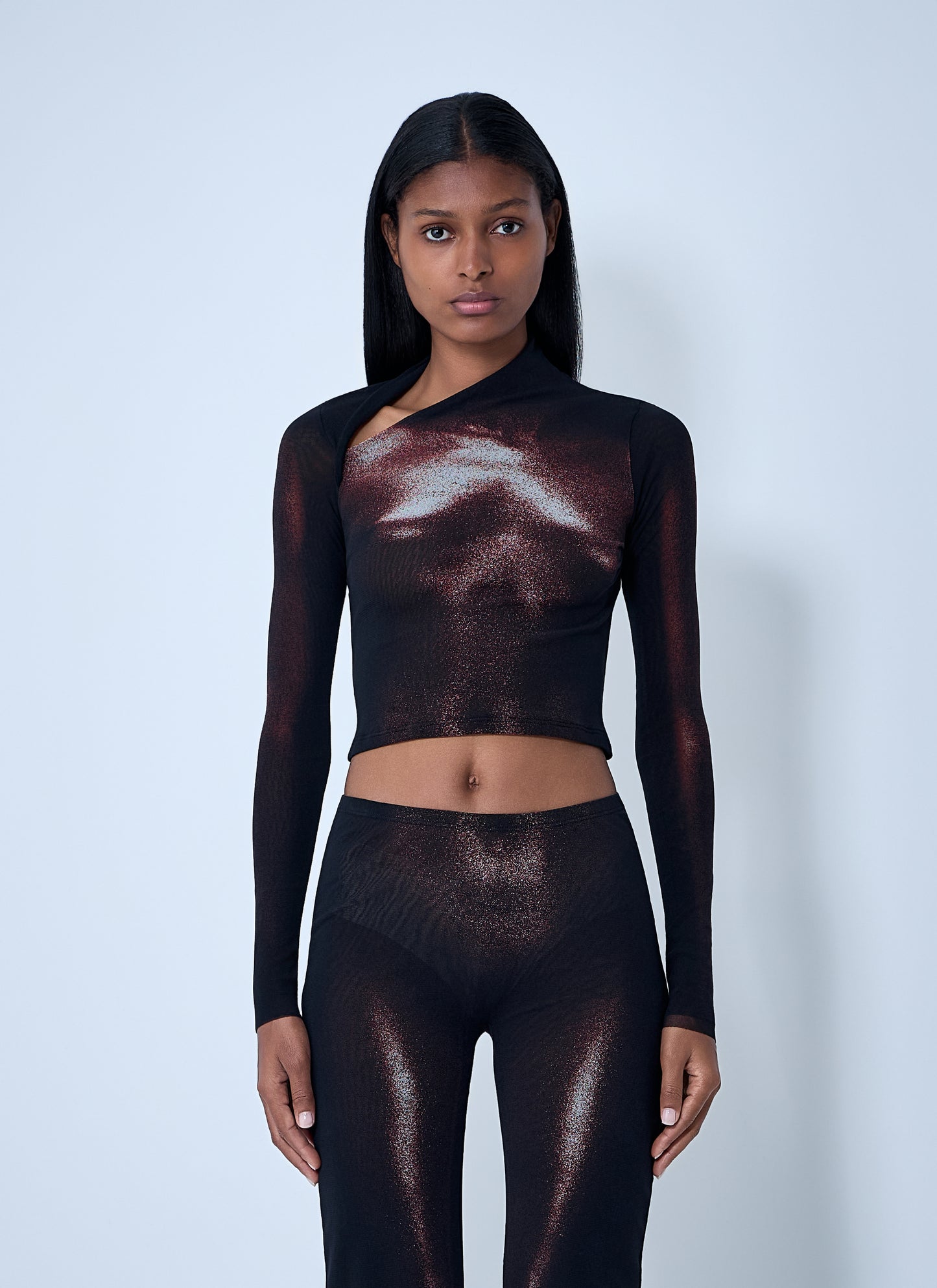 Jean Paul Gaultier Women Wood Mesh Top JEAN PAUL GAULTIER