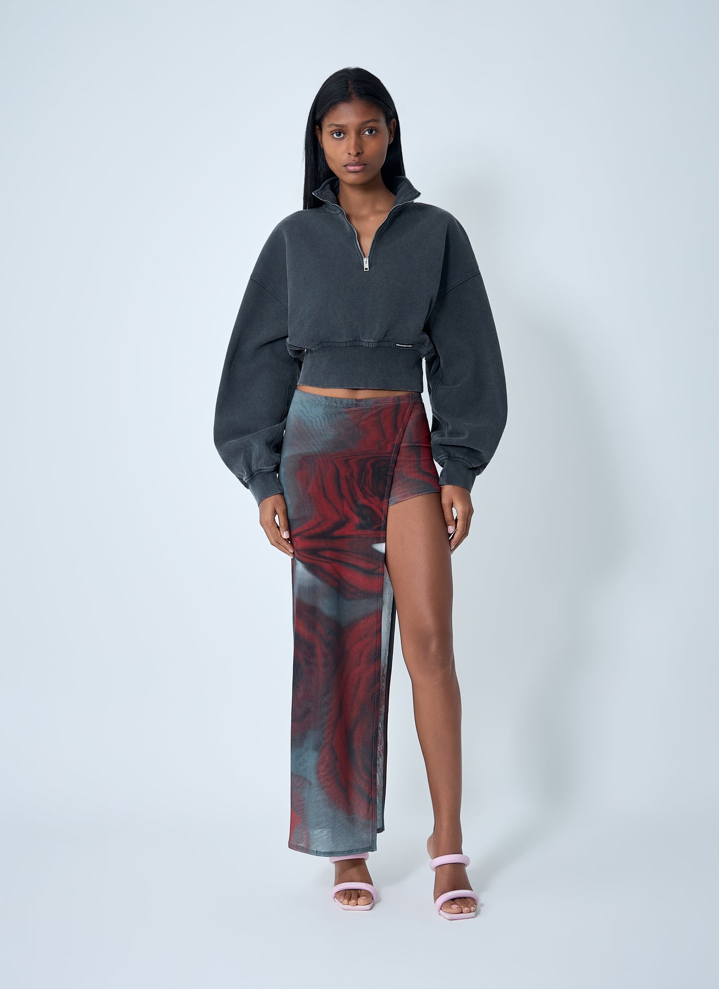 Jean Paul Gaultier Women Blurry Roses Asymmetrical Mini-Skort JEAN PAUL GAULTIER