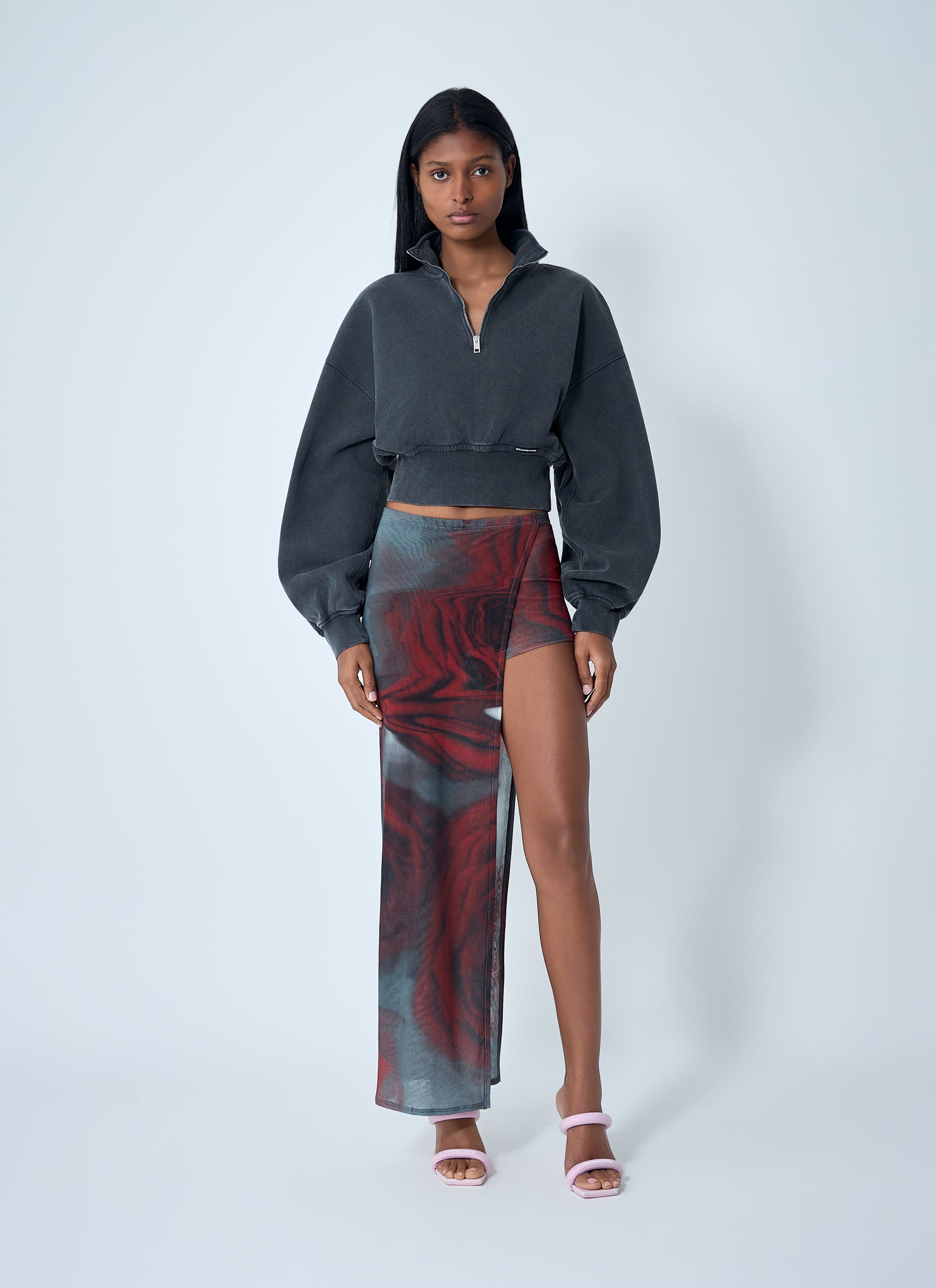 Jean Paul Gaultier Women Blurry Roses Asymmetrical Mini-Skort JEAN PAUL GAULTIER