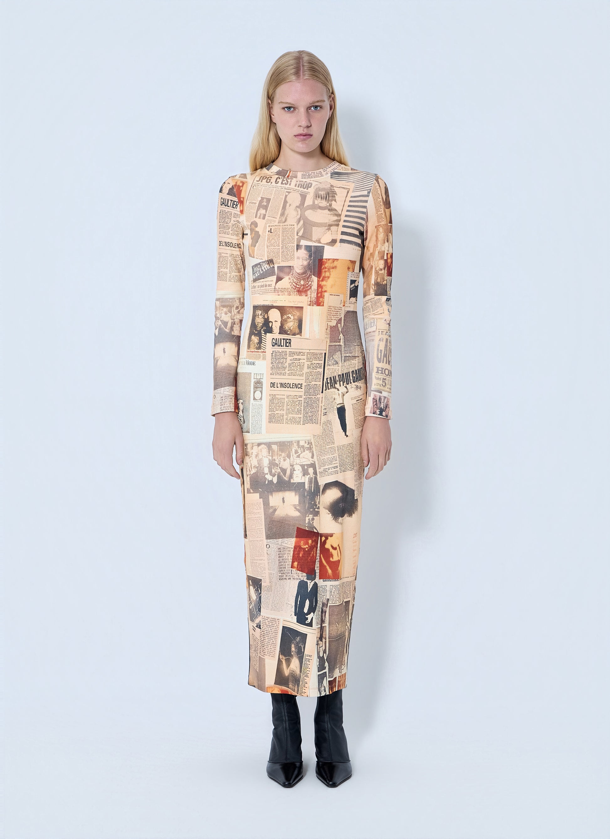 Jean Paul Gaultier Women Journal Printed Long Dress JEAN PAUL GAULTIER