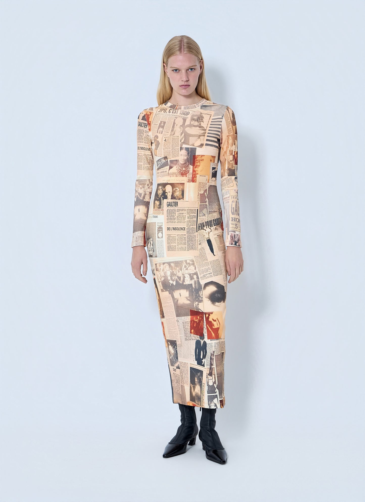 Jean Paul Gaultier Women Journal Printed Long Dress JEAN PAUL GAULTIER
