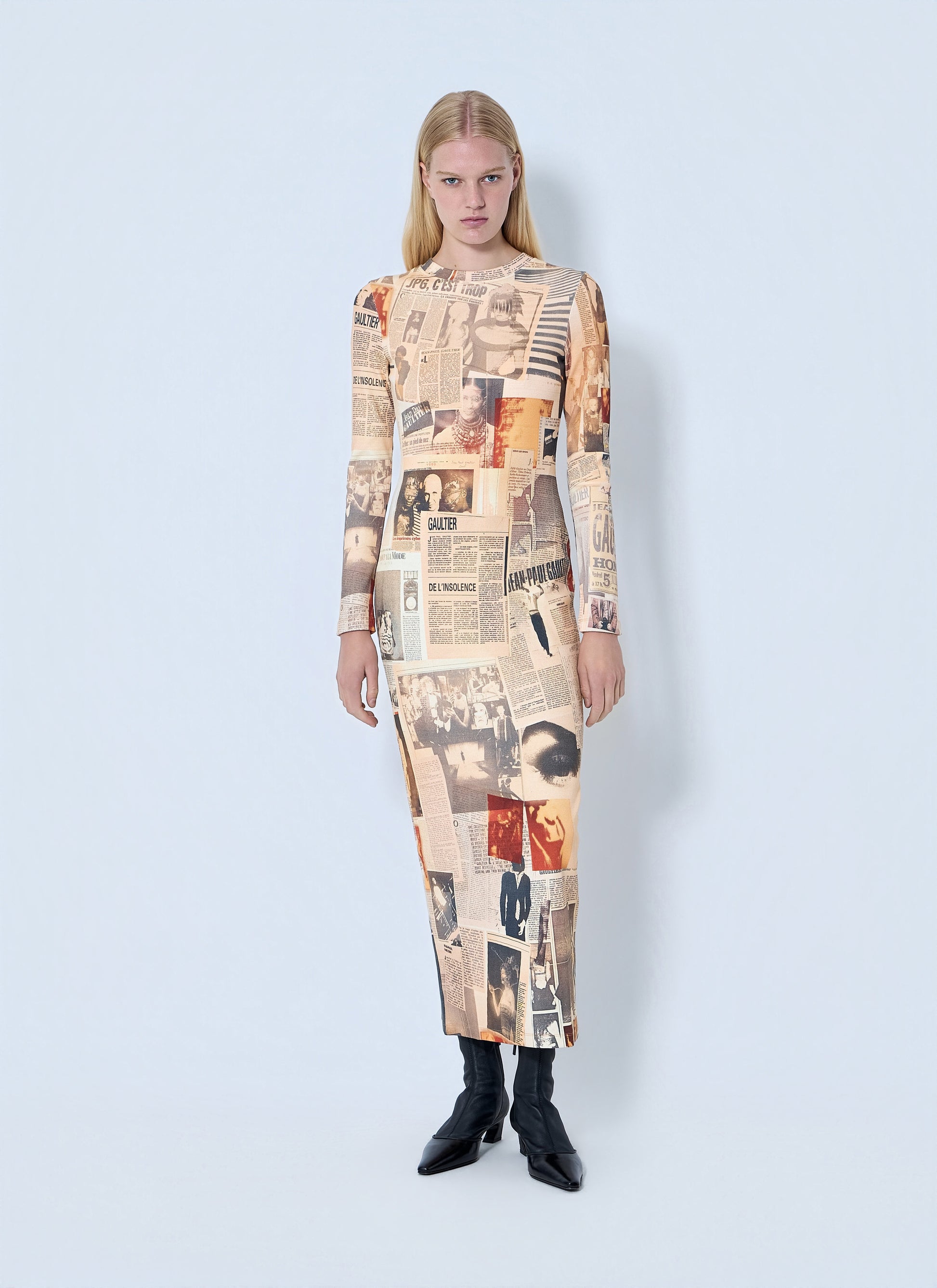 Jean Paul Gaultier Women Journal Printed Long Dress JEAN PAUL GAULTIER