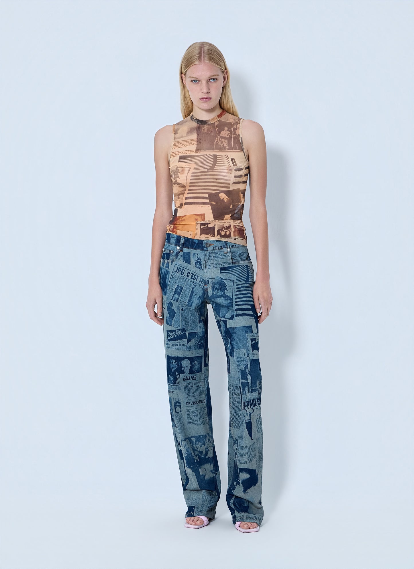 Jean Paul Gaultier Women Newspaper Print Jeans JEAN PAUL GAULTIER