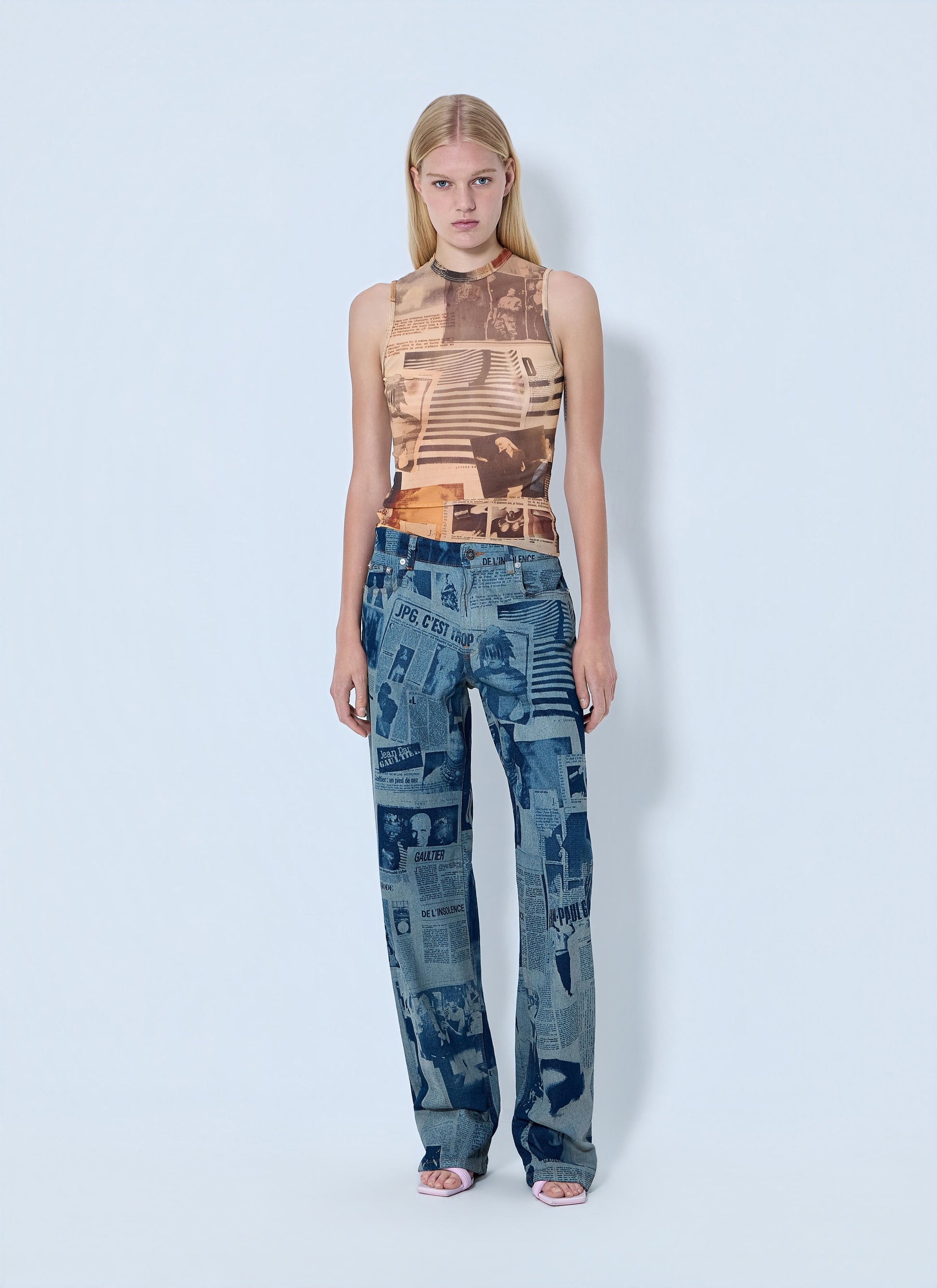 Jean Paul Gaultier Women Newspaper Print Jeans JEAN PAUL GAULTIER