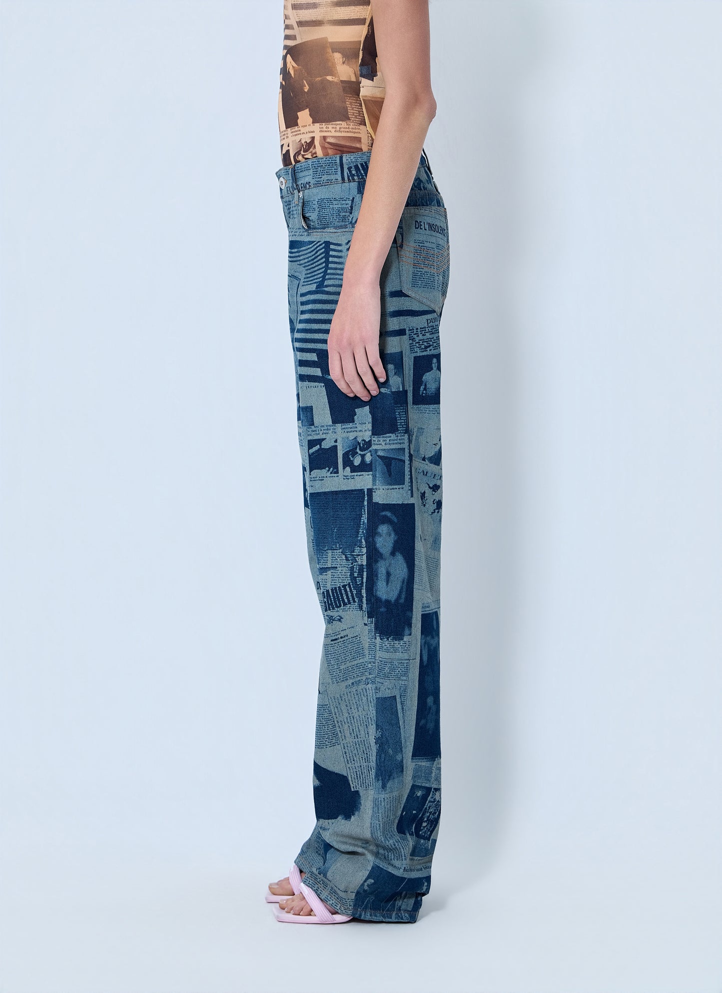 Jean Paul Gaultier Women Newspaper Print Jeans JEAN PAUL GAULTIER