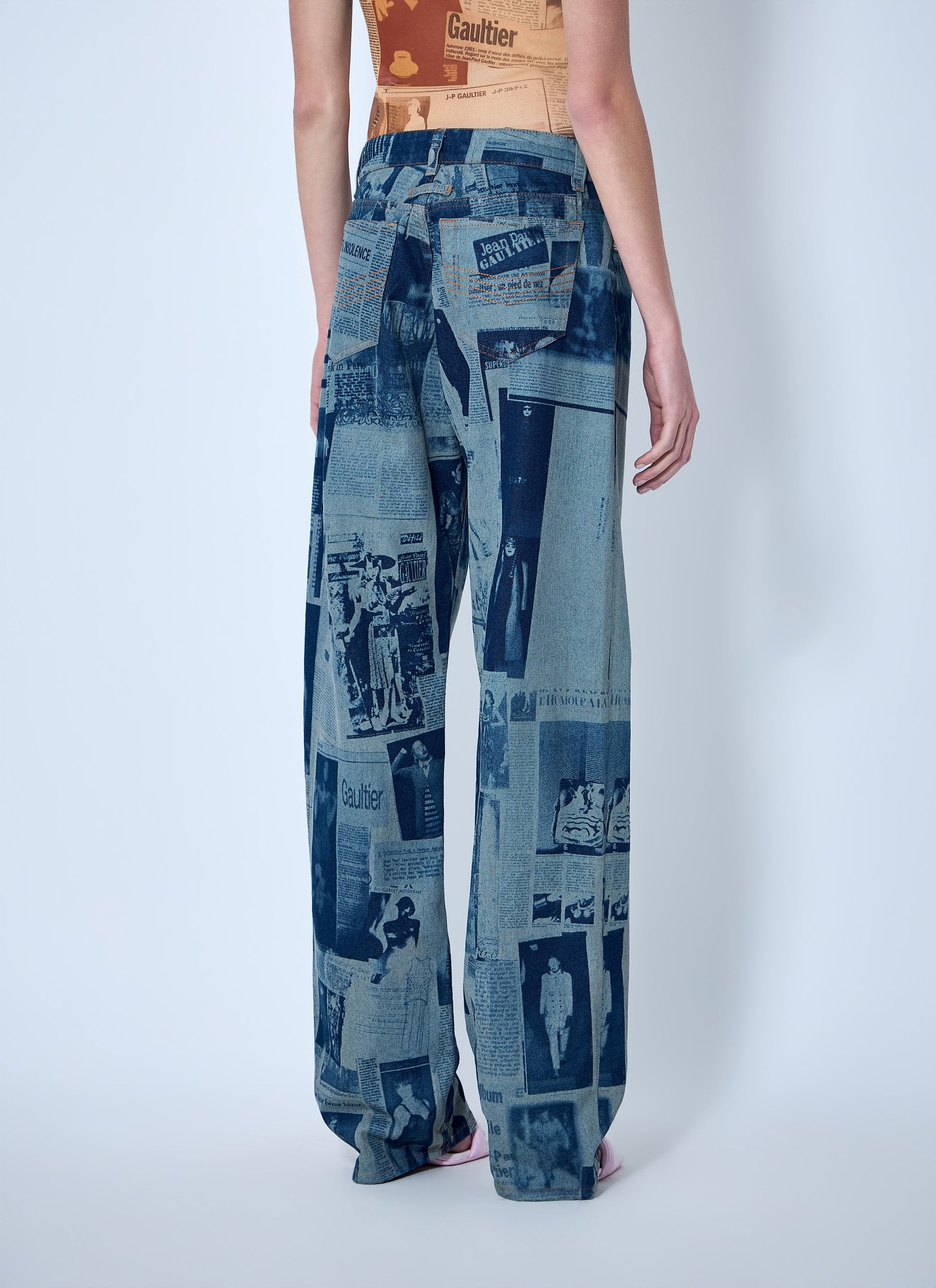 Jean Paul Gaultier Women Newspaper Print Jeans JEAN PAUL GAULTIER