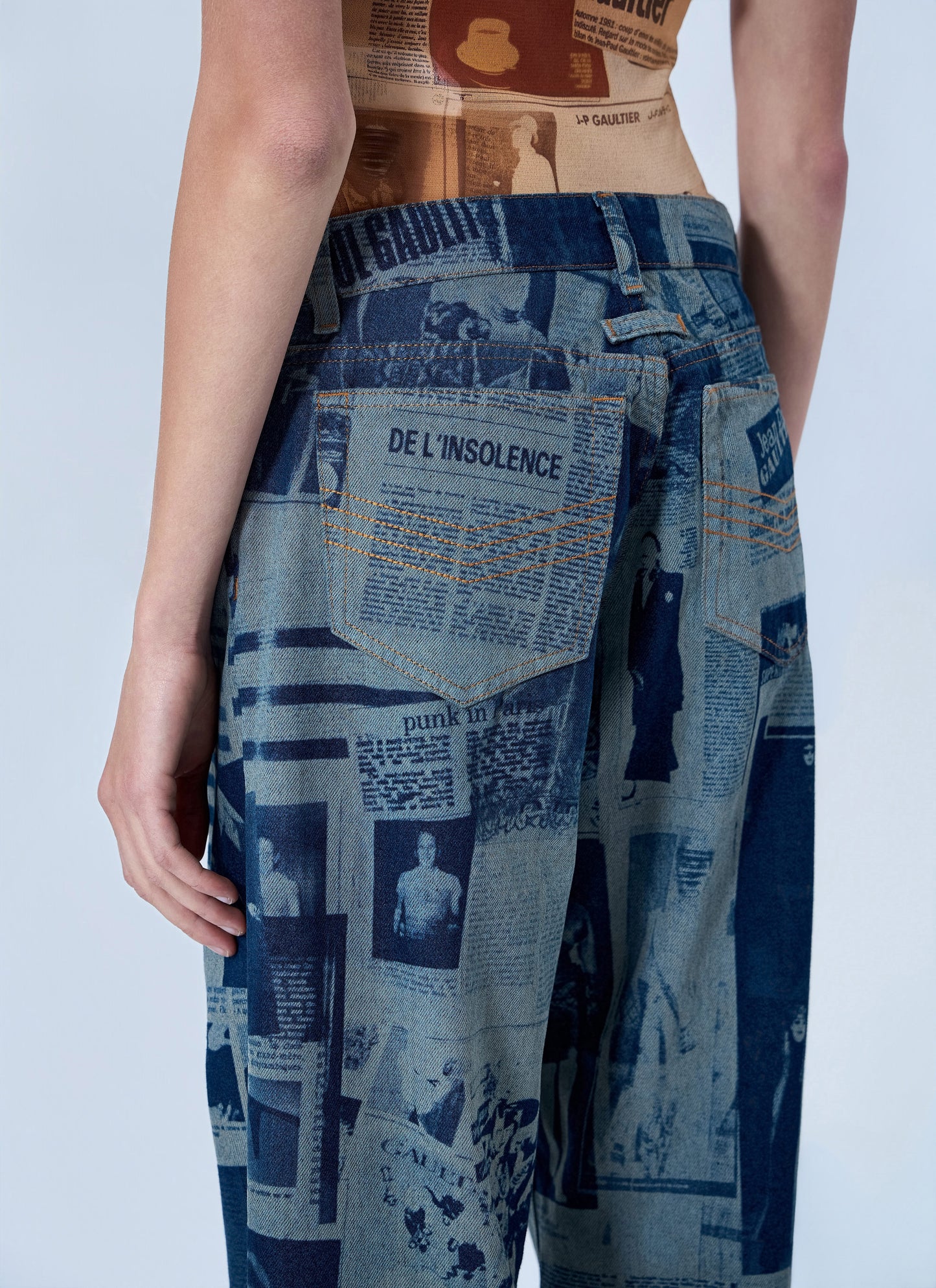 Jean Paul Gaultier Women Newspaper Print Jeans JEAN PAUL GAULTIER