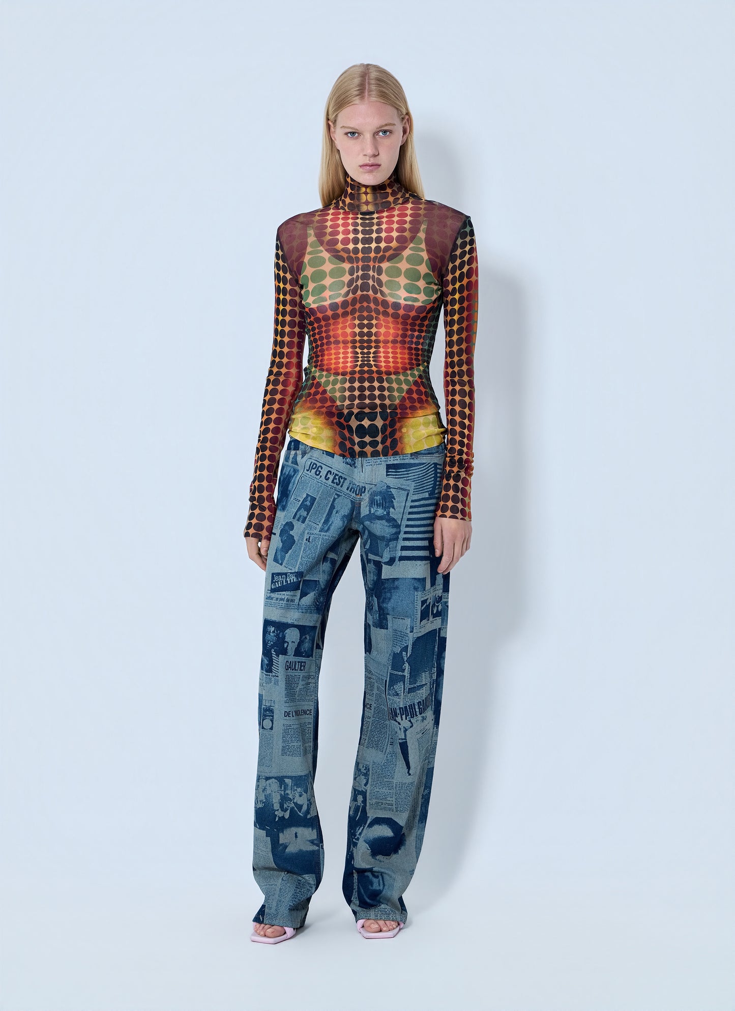 Jean Paul Gaultier Women Re-Edition The Brown Dots Mesh Top JEAN PAUL GAULTIER