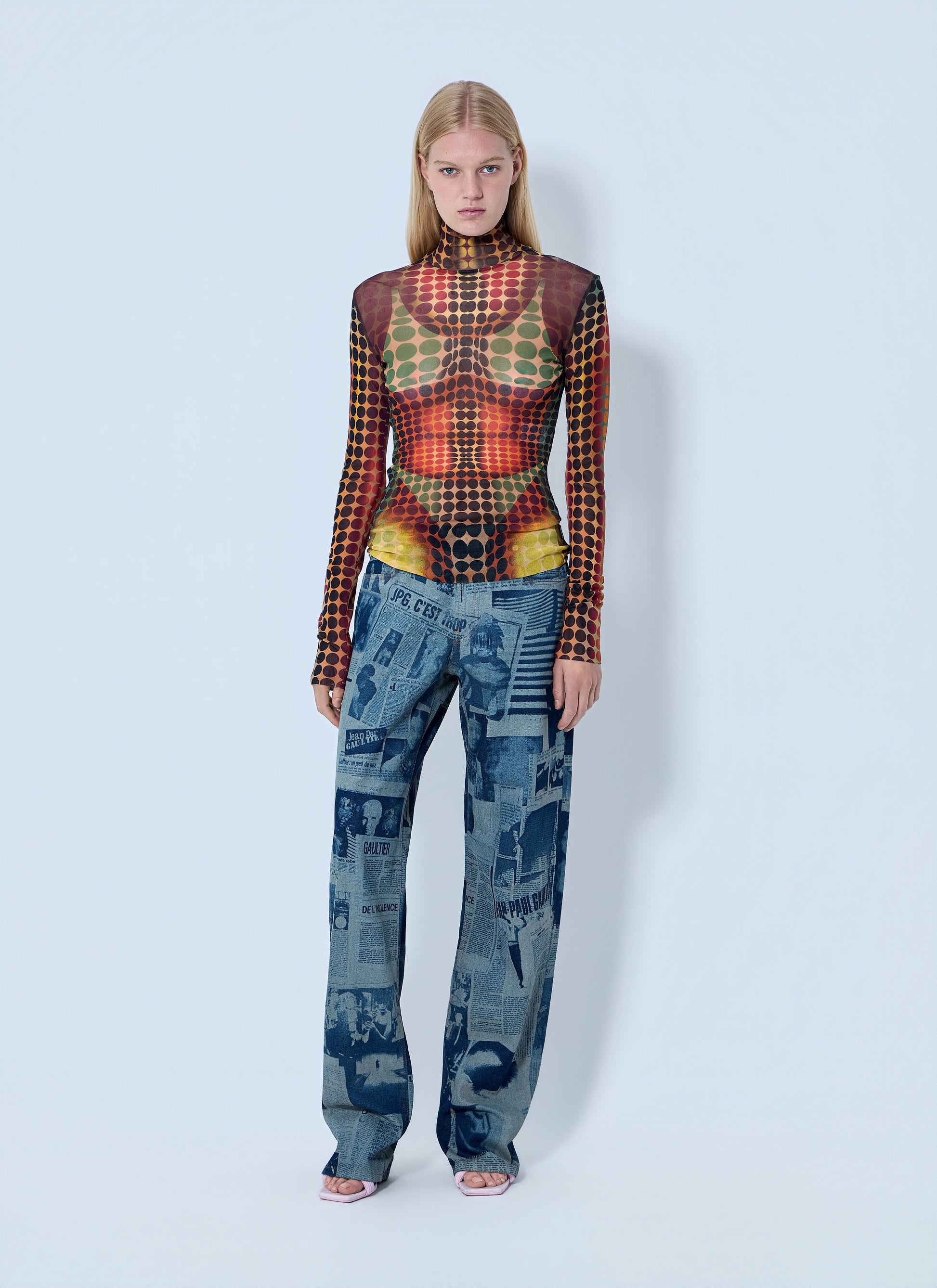 Jean Paul Gaultier Women Re-Edition The Brown Dots Mesh Top JEAN PAUL GAULTIER