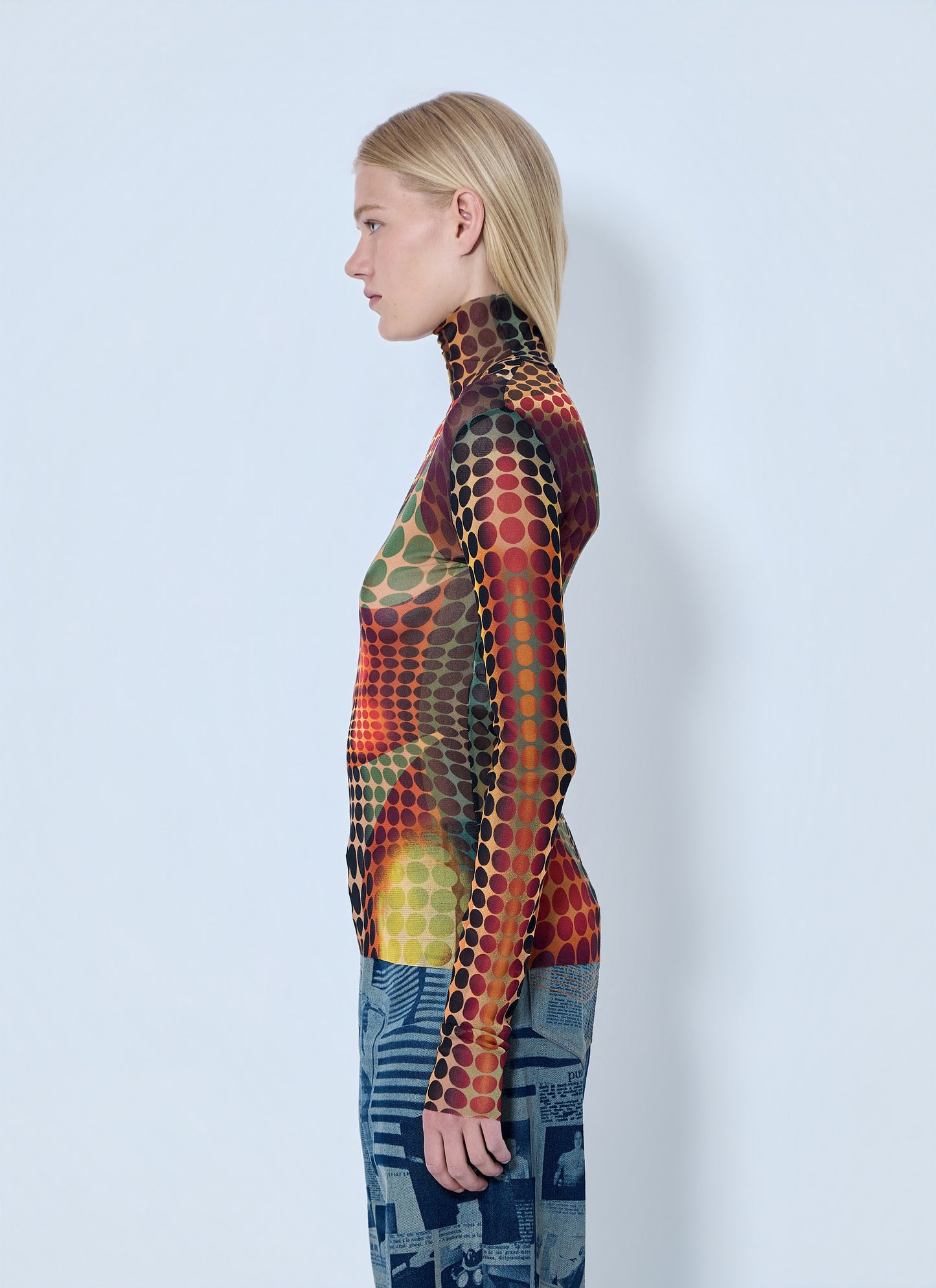 Jean Paul Gaultier Women Re-Edition The Brown Dots Mesh Top JEAN PAUL GAULTIER