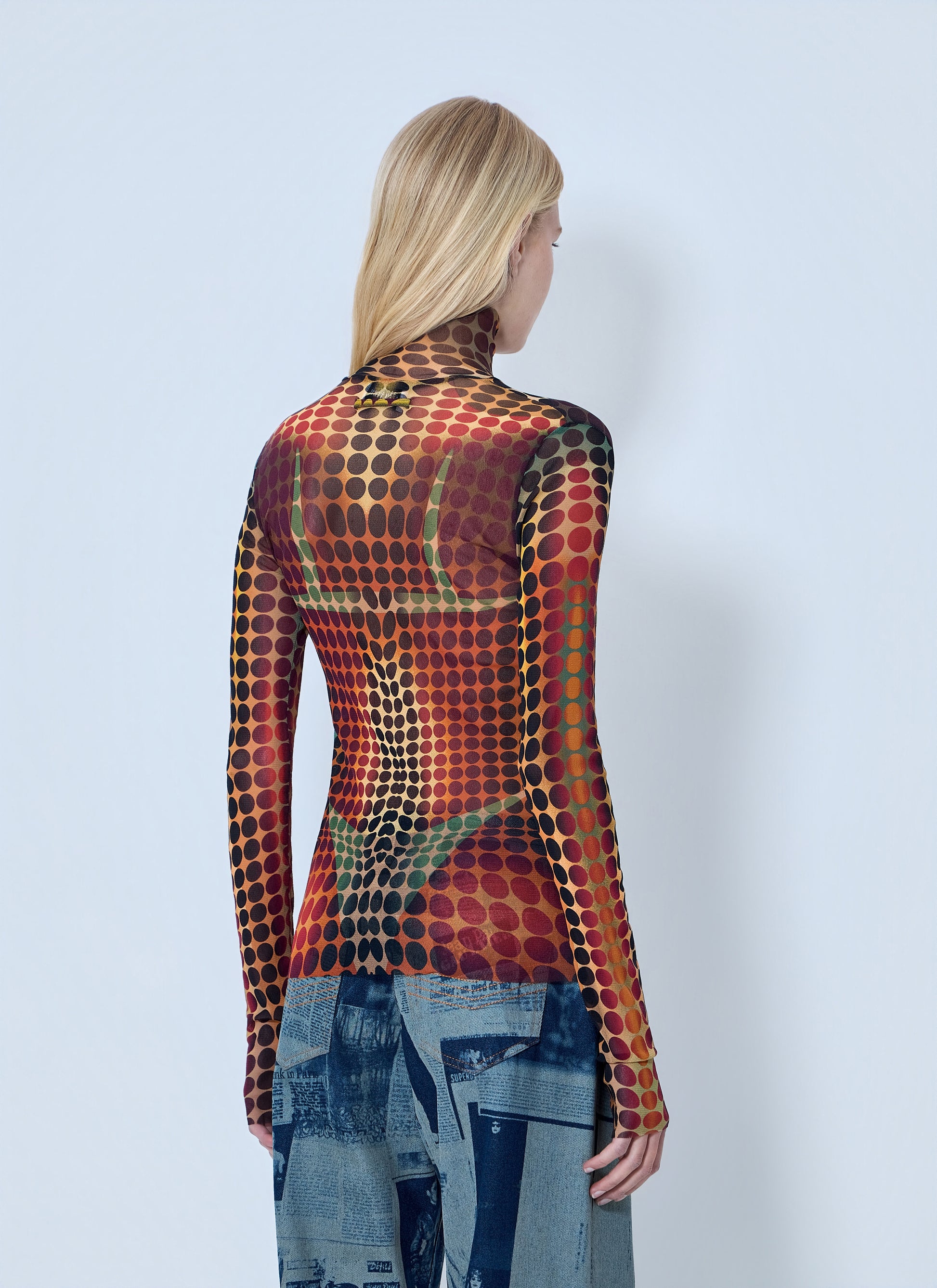 Jean Paul Gaultier Women Re-Edition The Brown Dots Mesh Top JEAN PAUL GAULTIER
