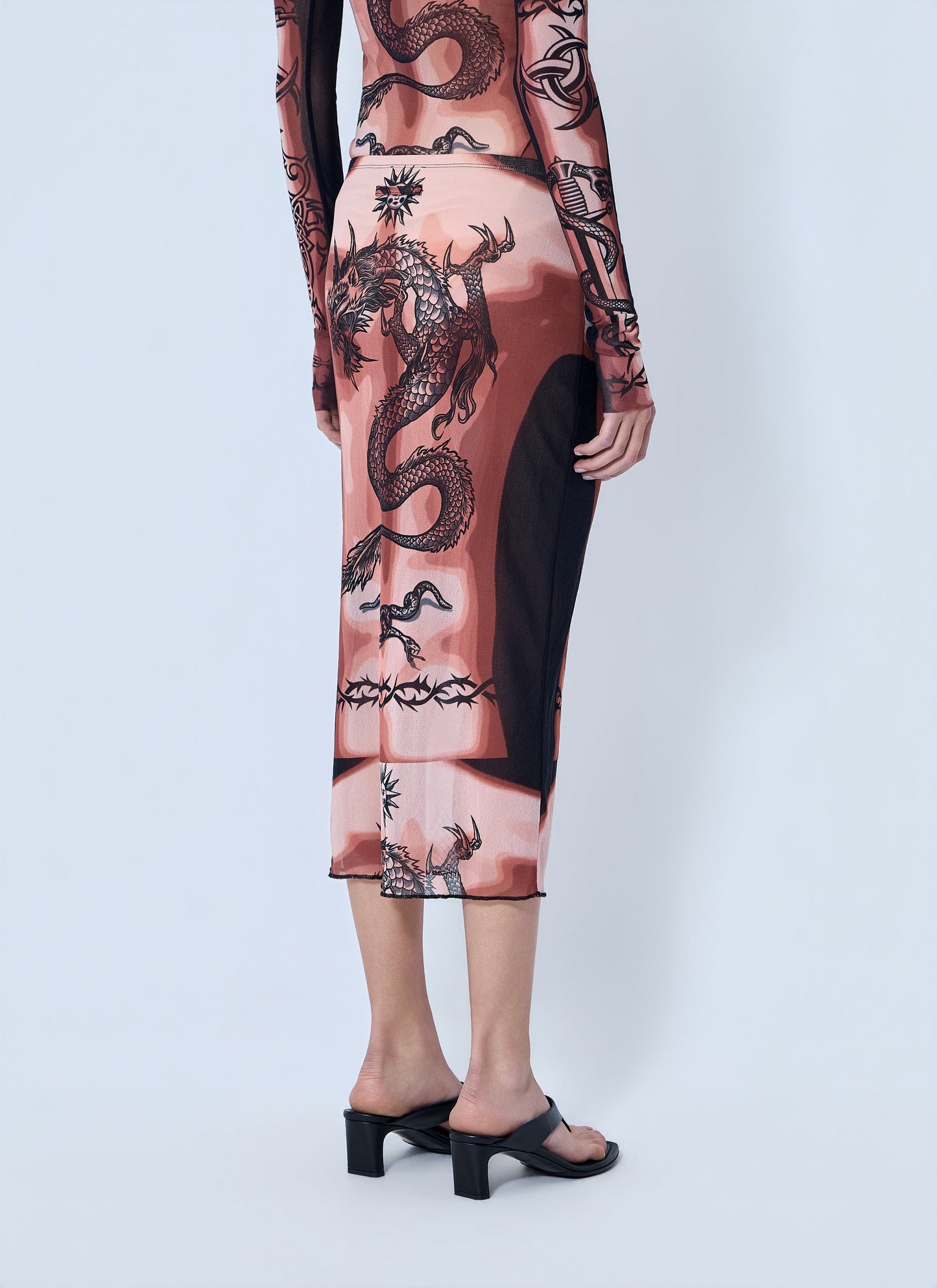 Jean Paul Gaultier Women Re-Edition Safe Sex Tattoo Long Skirt JEAN PAUL GAULTIER
