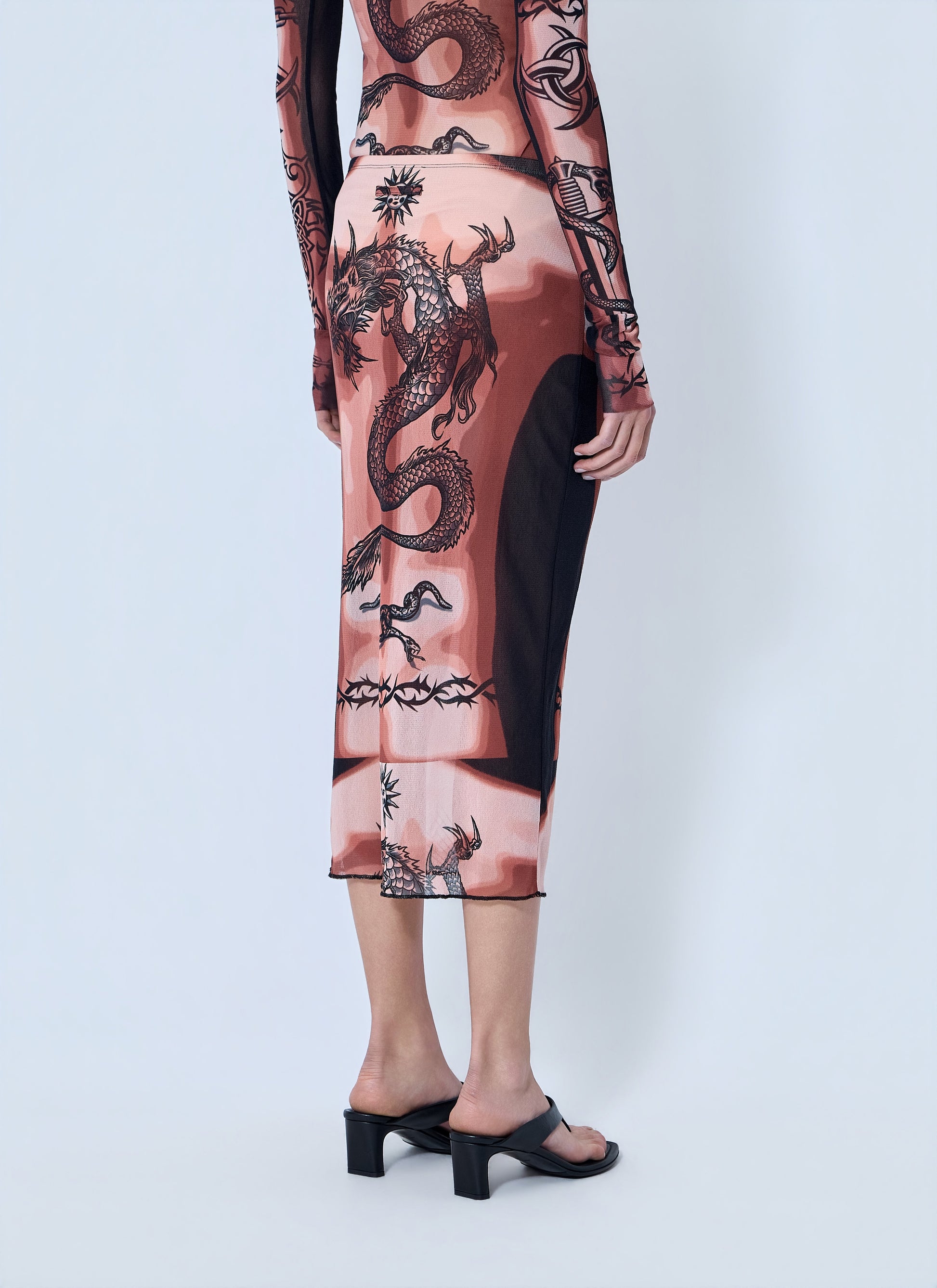 Jean Paul Gaultier Women Re-Edition Safe Sex Tattoo Long Skirt JEAN PAUL GAULTIER
