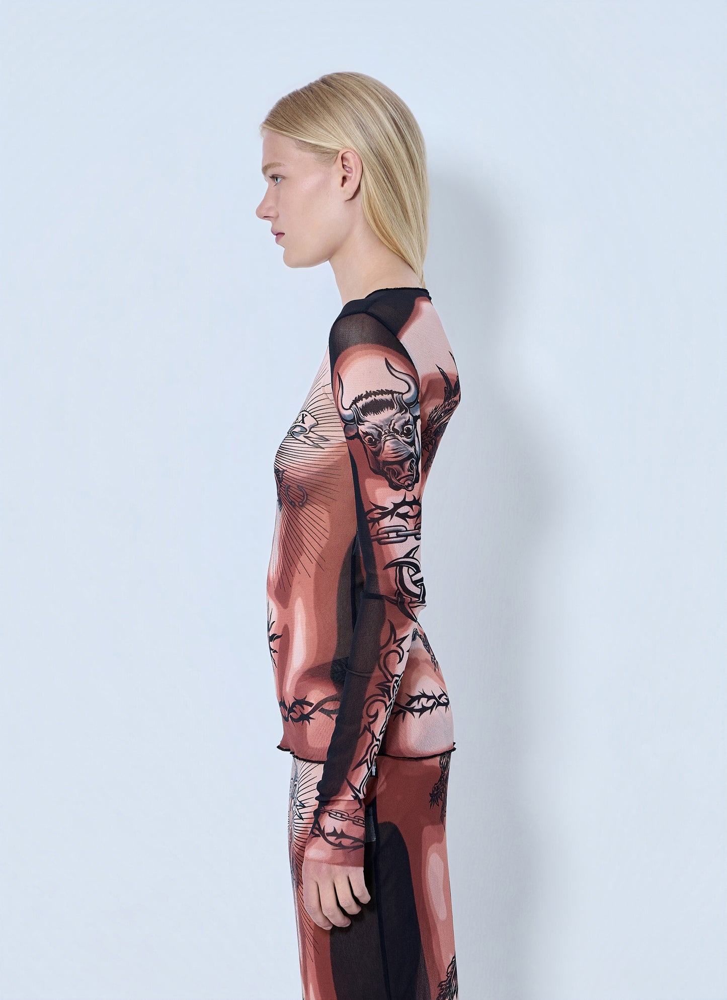 Jean Paul Gaultier Women Re-Edition Safe Sex Tattoo Longsleeve Top JEAN PAUL GAULTIER